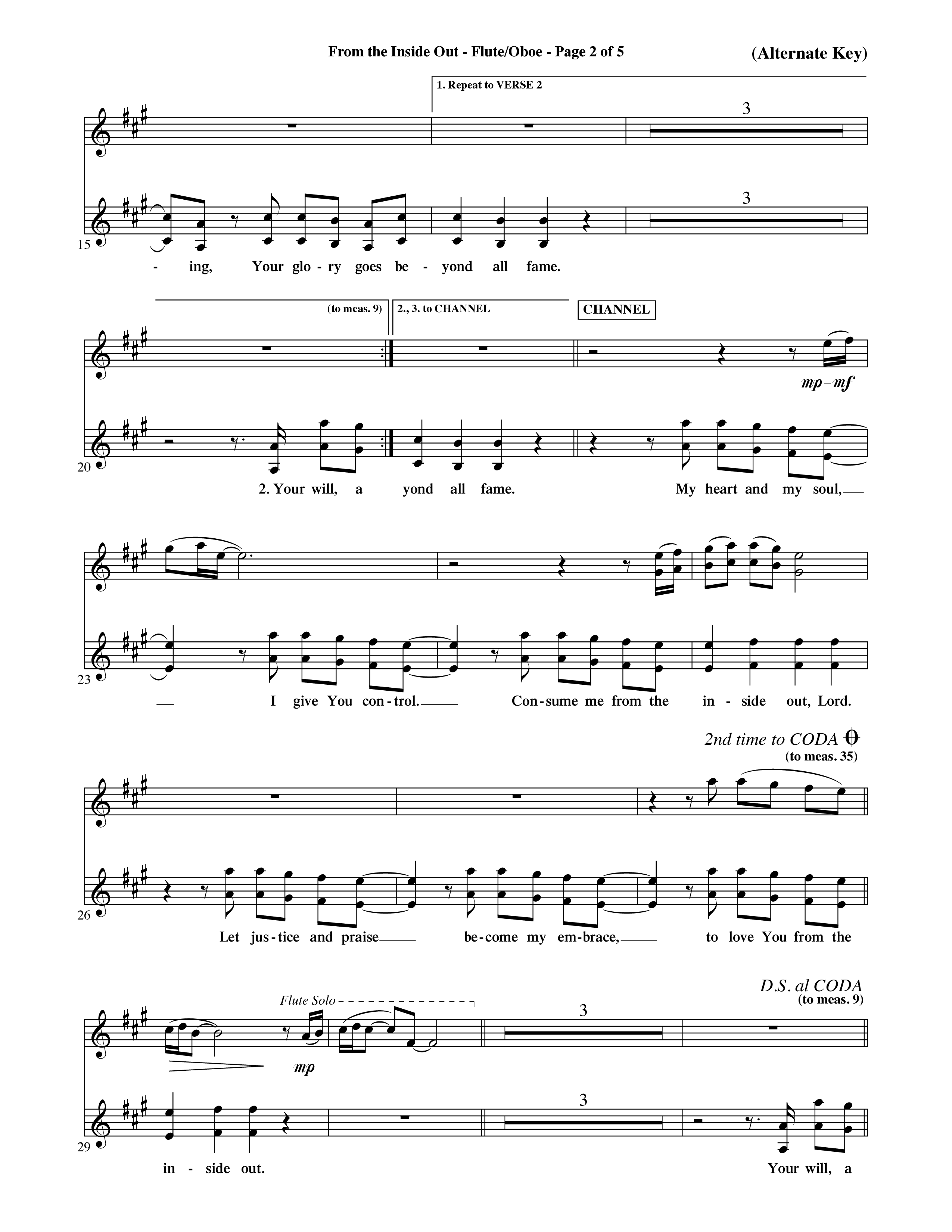 From The Inside Out (Choral Anthem SATB) Flute/Oboe (Word Music Choral / Orch. David Shipps)