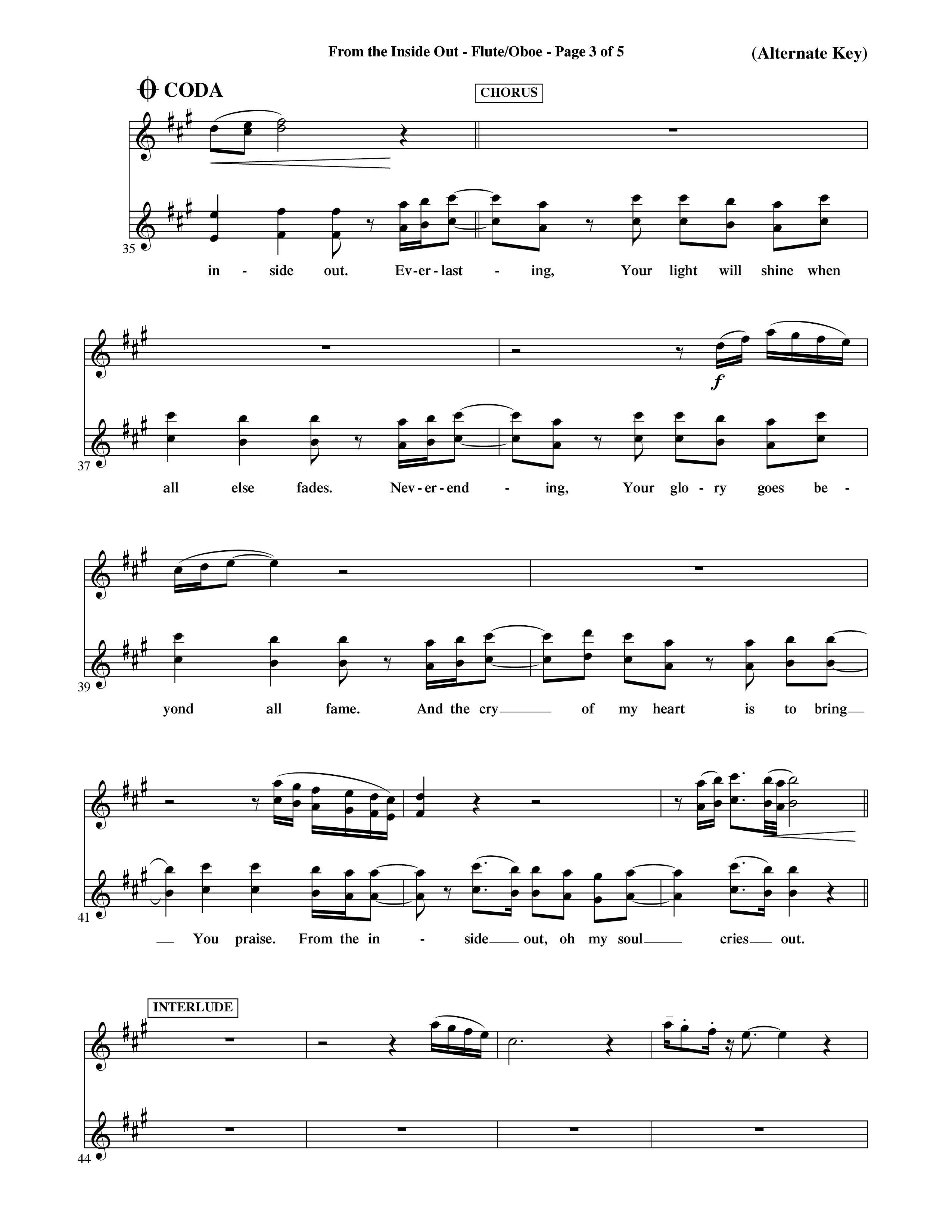 From The Inside Out (Choral Anthem SATB) Flute/Oboe (Word Music Choral / Orch. David Shipps)