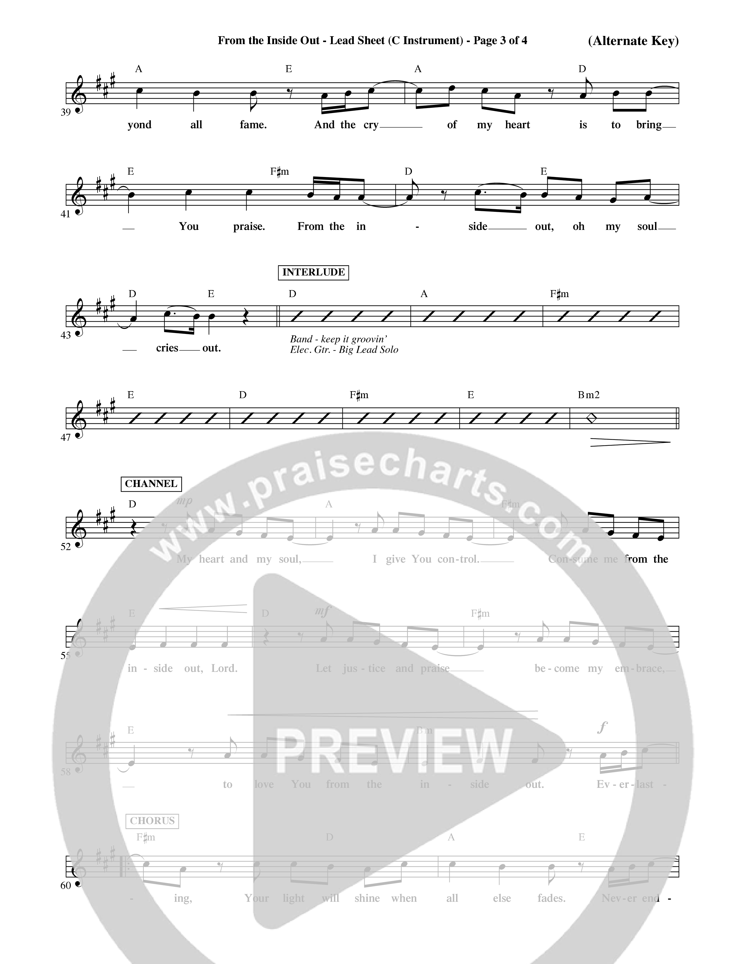 From The Inside Out (Choral Anthem SATB) Rhythm Pack (Word Music Choral / Orch. David Shipps)