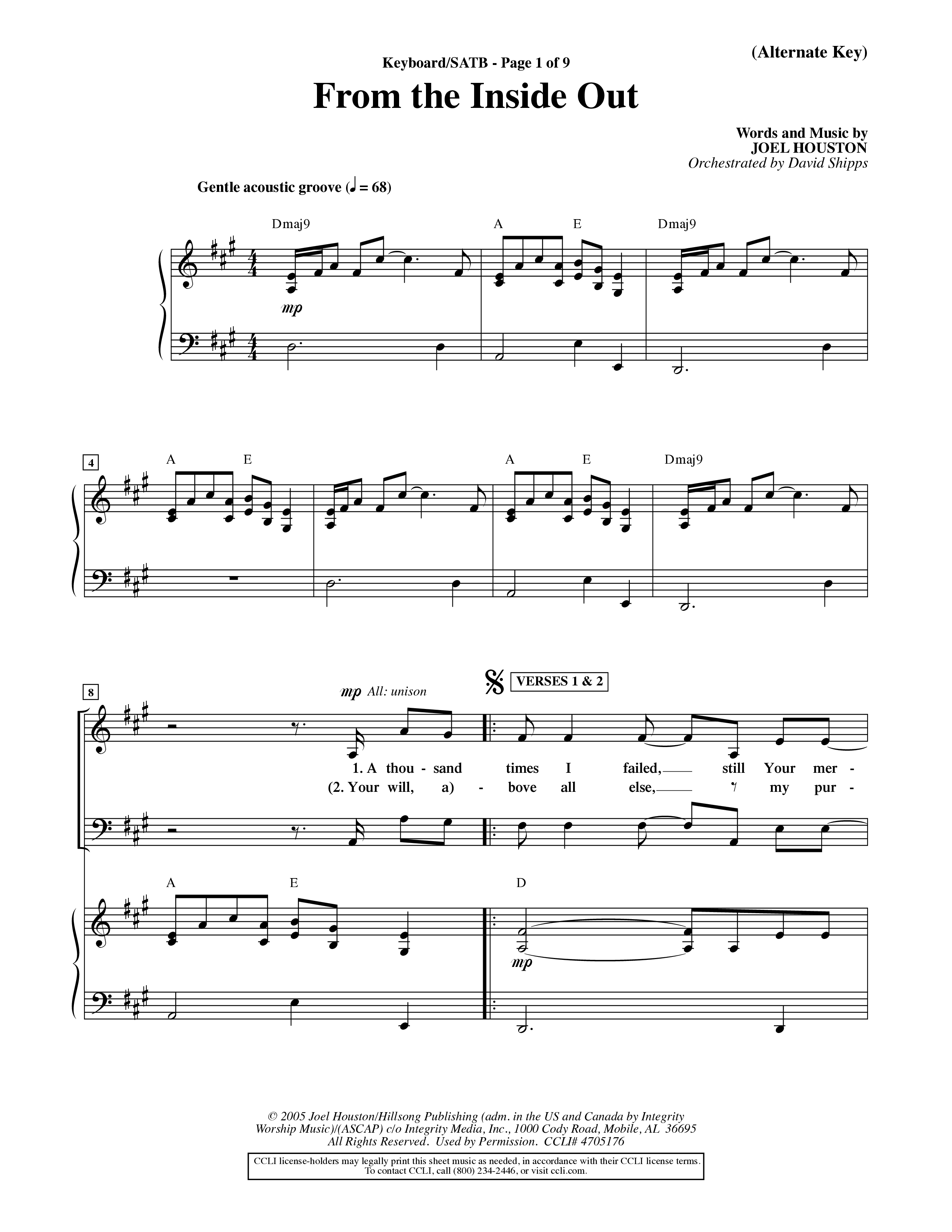 From The Inside Out (Choral Anthem SATB) Keyboard/Vocal (SATB) (Word Music Choral / Orch. David Shipps)