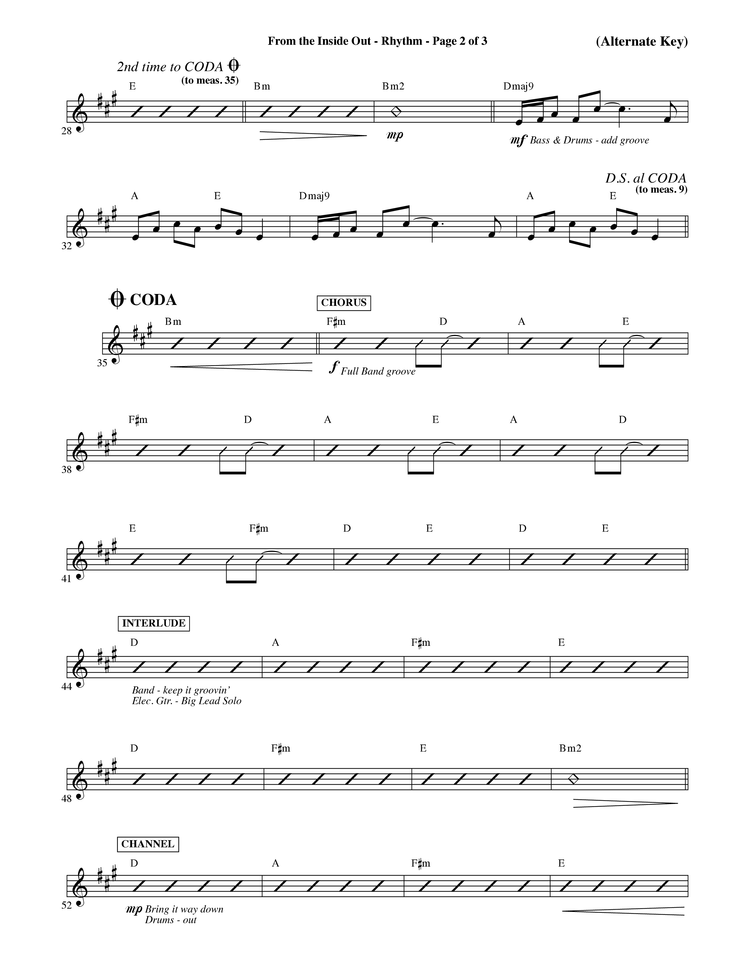 From The Inside Out (Choral Anthem SATB) PraiseBand (incl. Brass) (Word Music Choral / Orch. David Shipps)