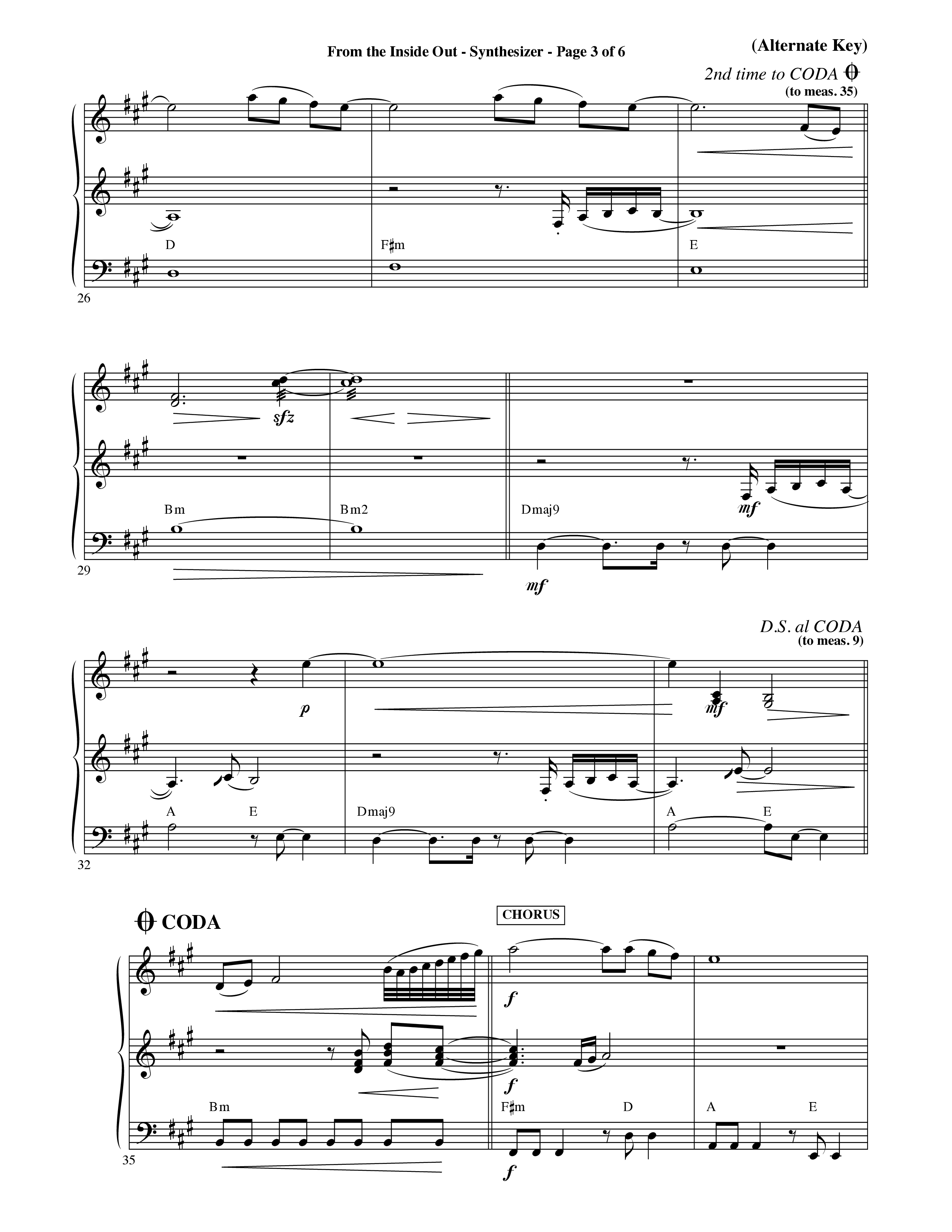From The Inside Out (Choral Anthem SATB) Synth (Word Music Choral / Orch. David Shipps)