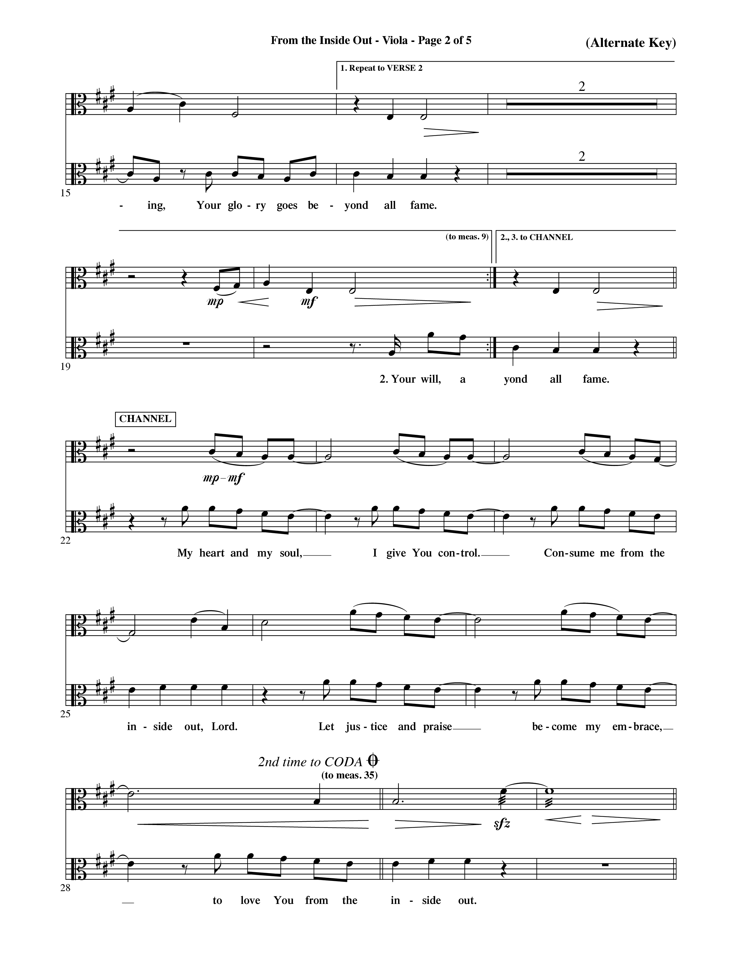 From The Inside Out (Choral Anthem SATB) Viola (Word Music Choral / Orch. David Shipps)