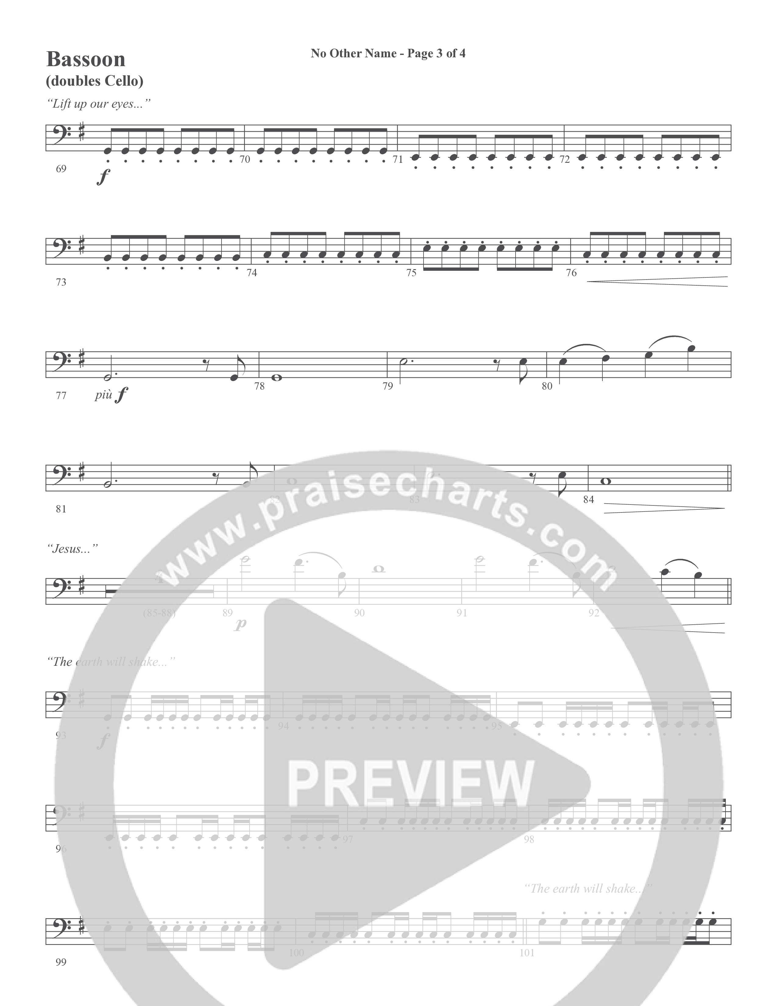 No Other Name (Choral Anthem SATB) Bassoon (Word Music Choral / Arr. Joshua Spacht)