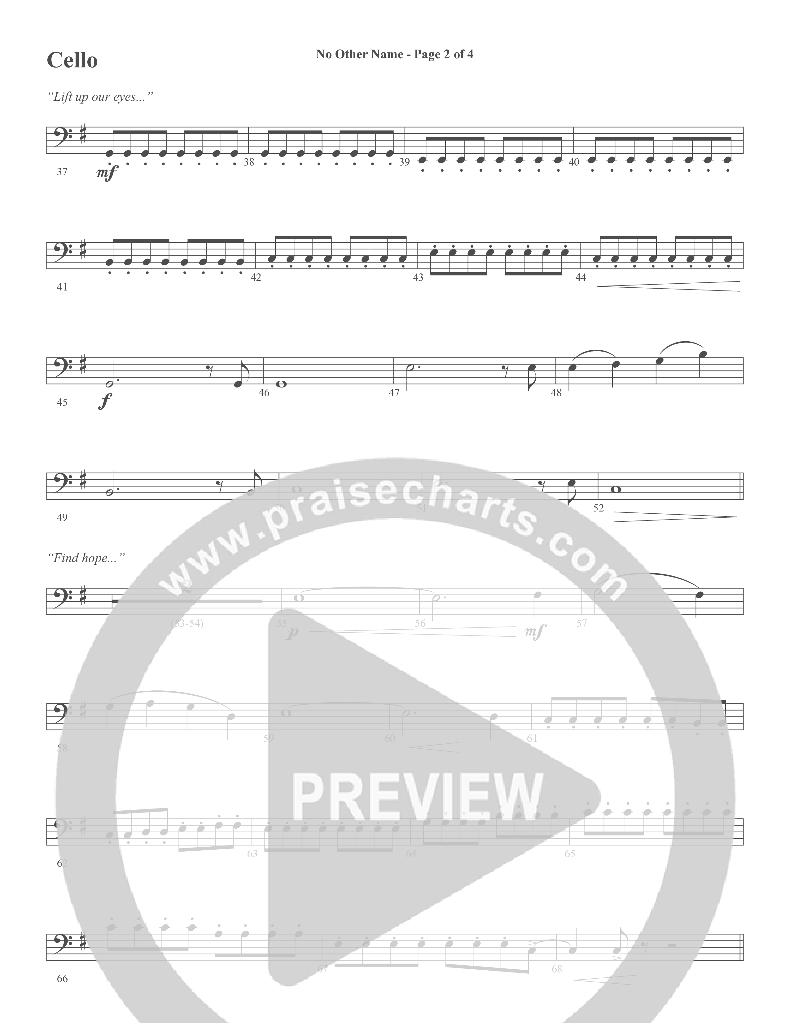 No Other Name (Choral Anthem SATB) Cello (Word Music Choral / Arr. Joshua Spacht)