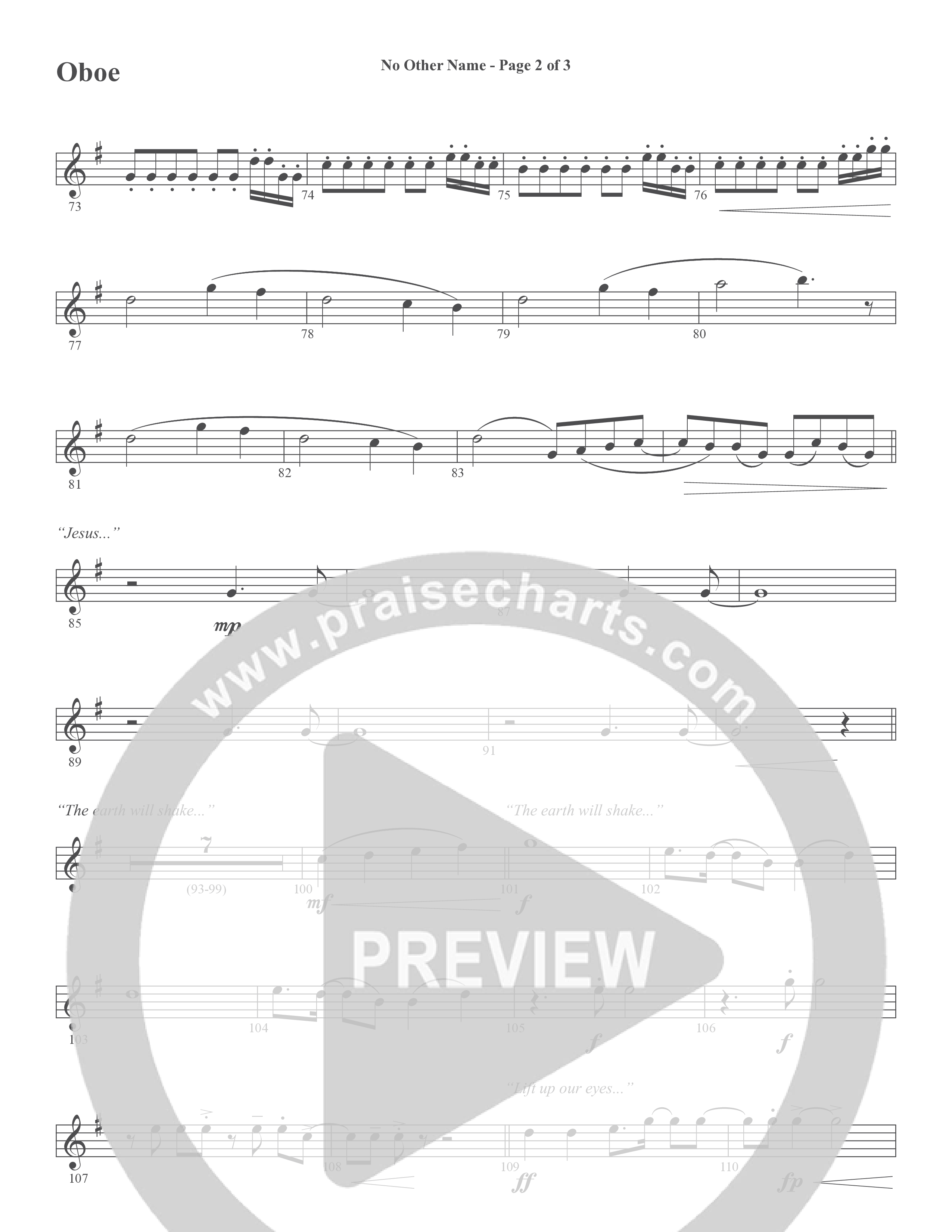 No Other Name (Choral Anthem SATB) Oboe (Word Music Choral / Arr. Joshua Spacht)