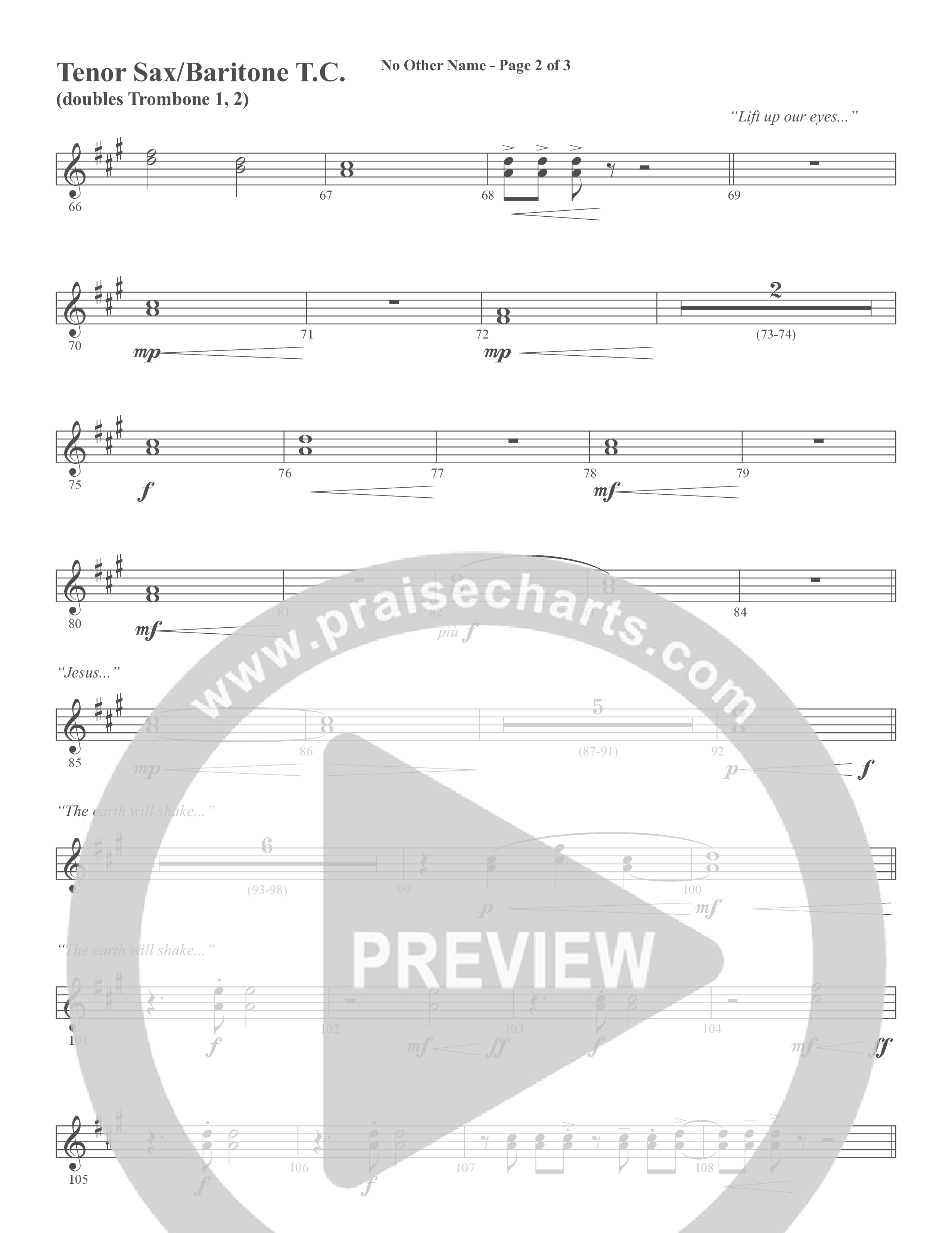 No Other Name (Choral Anthem SATB) Tenor Sax/Baritone T.C. (Word Music Choral / Arr. Joshua Spacht)