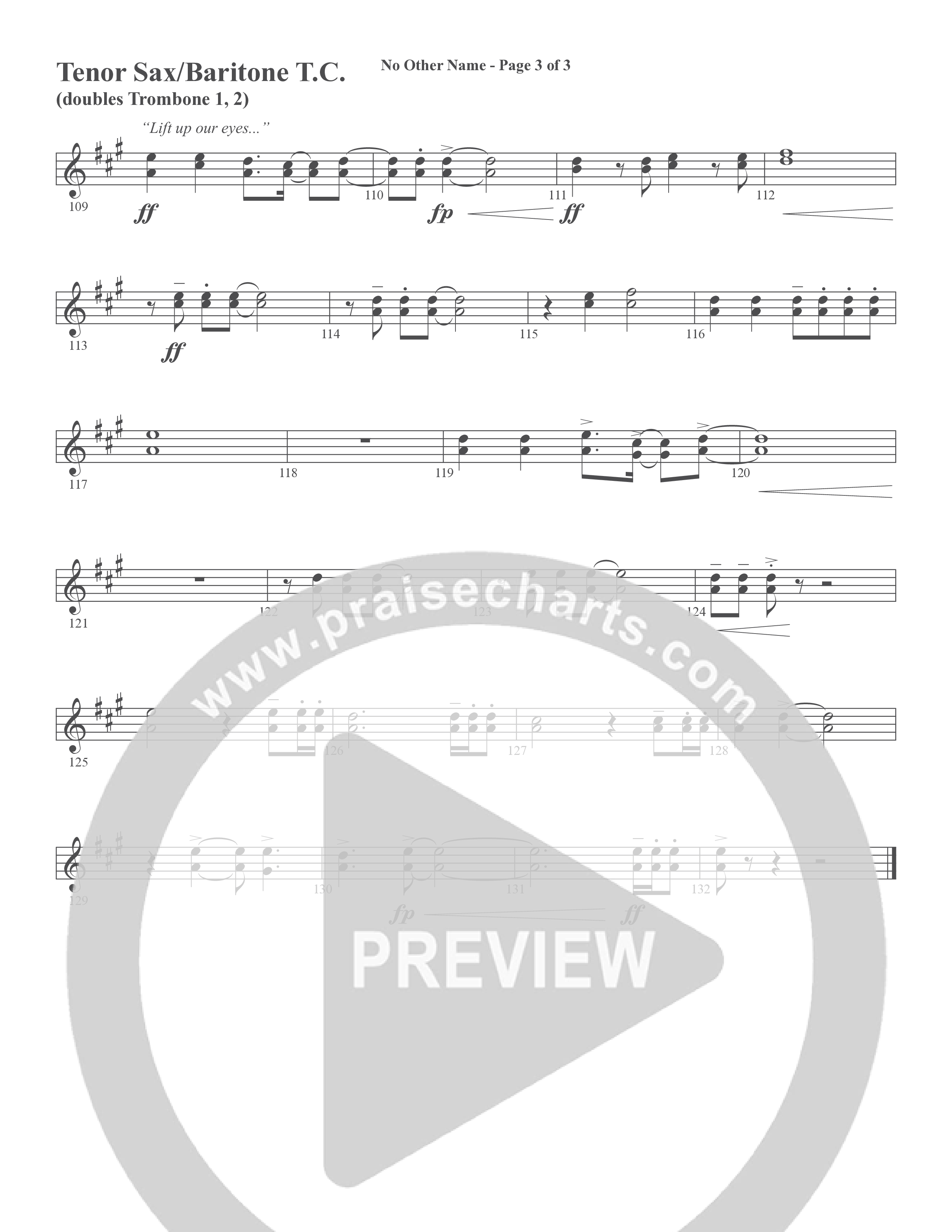 No Other Name (Choral Anthem SATB) Tenor Sax/Baritone T.C. (Word Music Choral / Arr. Joshua Spacht)