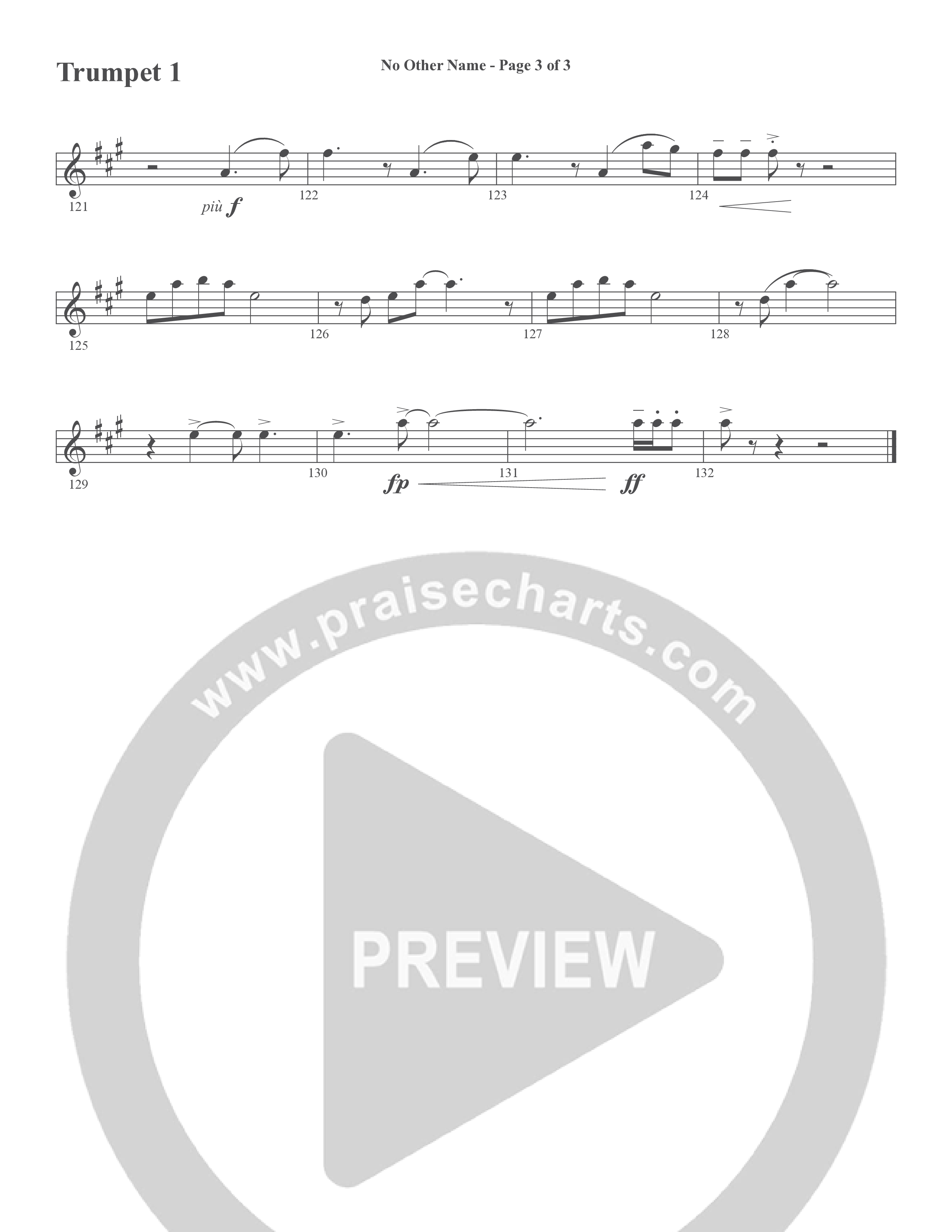 No Other Name (Choral Anthem SATB) Trumpet 1 (Word Music Choral / Arr. Joshua Spacht)