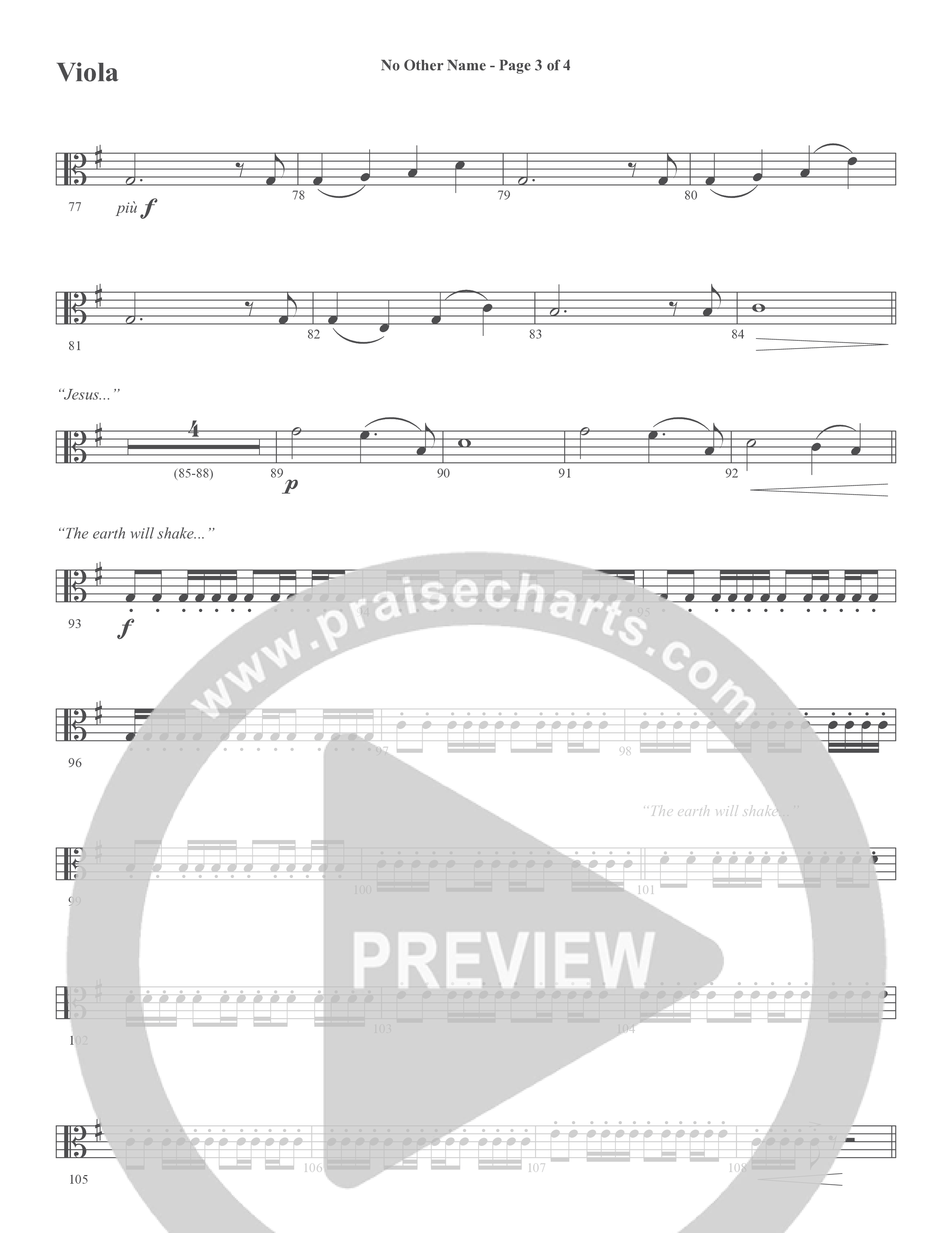 No Other Name (Choral Anthem SATB) Viola (Word Music Choral / Arr. Joshua Spacht)