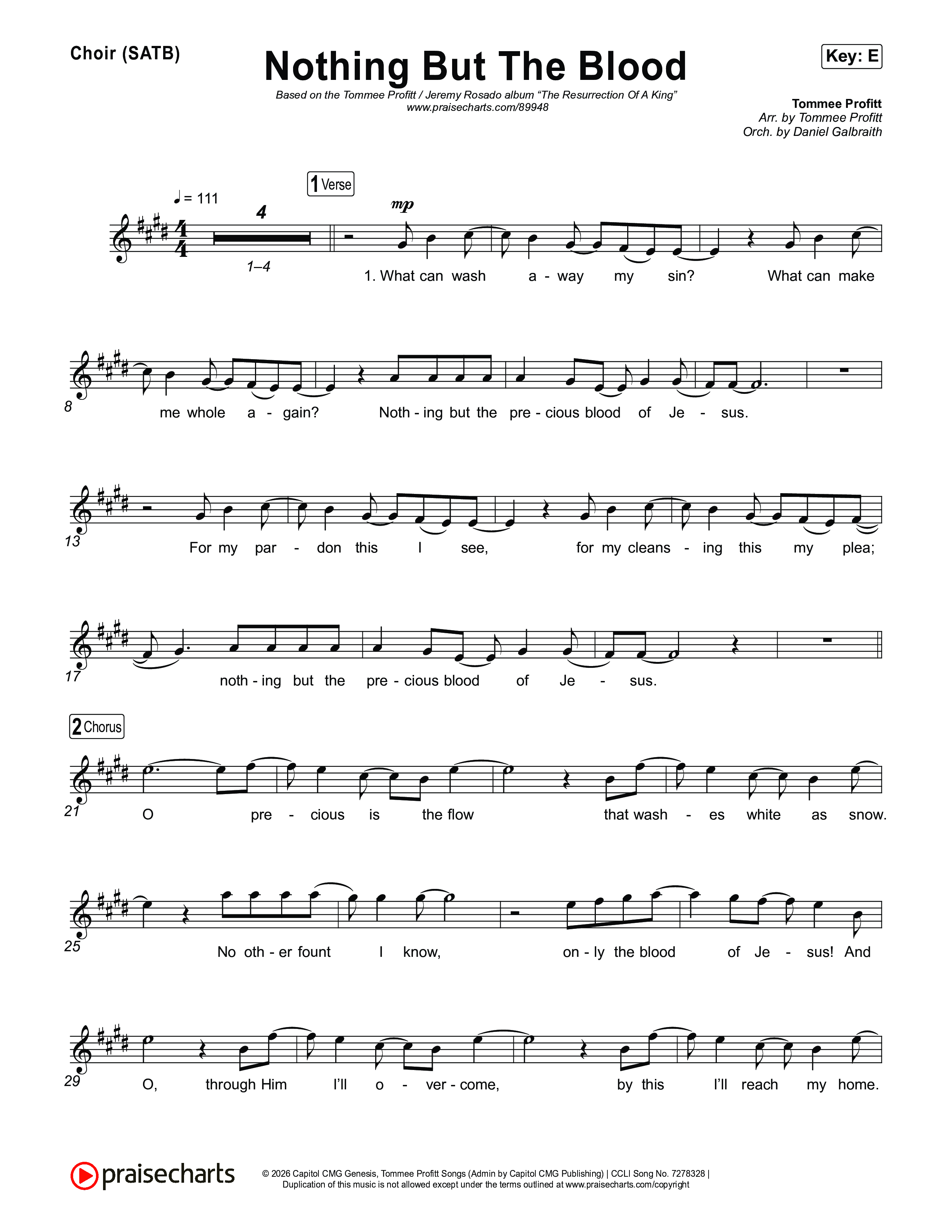 Nothing But The Blood Choir Sheet (SATB) (Tommee Profitt / Jeremy Rosado)