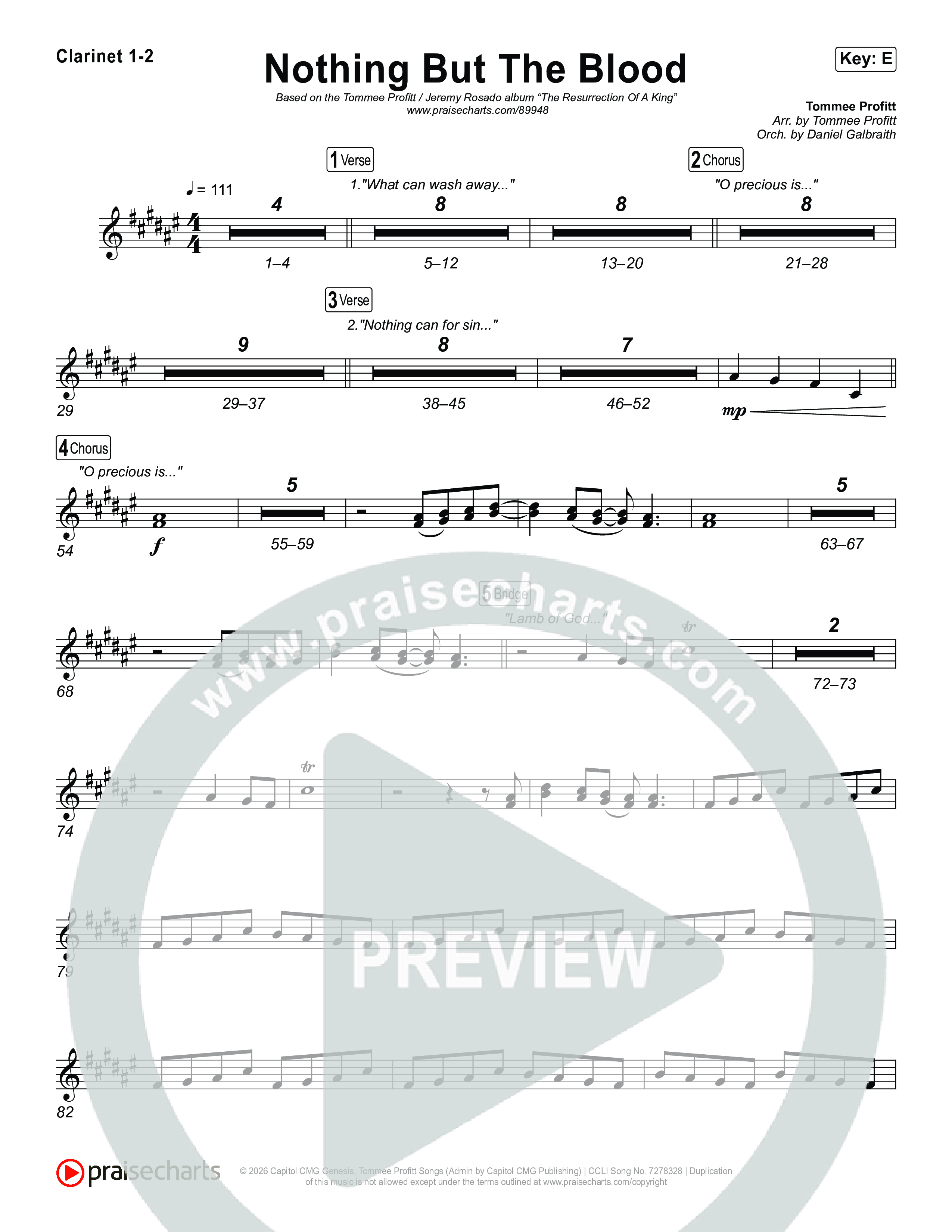 Nothing But The Blood Clarinet 1/2 (Tommee Profitt / Jeremy Rosado)