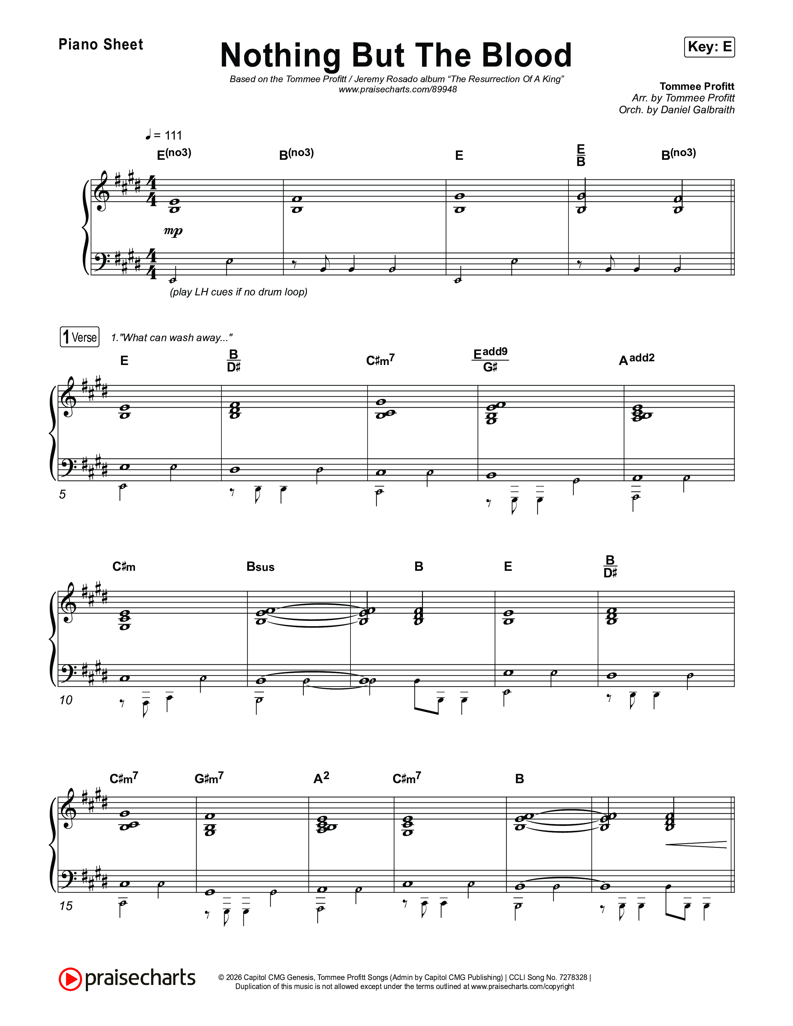 Nothing But The Blood Piano Sheet (Tommee Profitt / Jeremy Rosado)