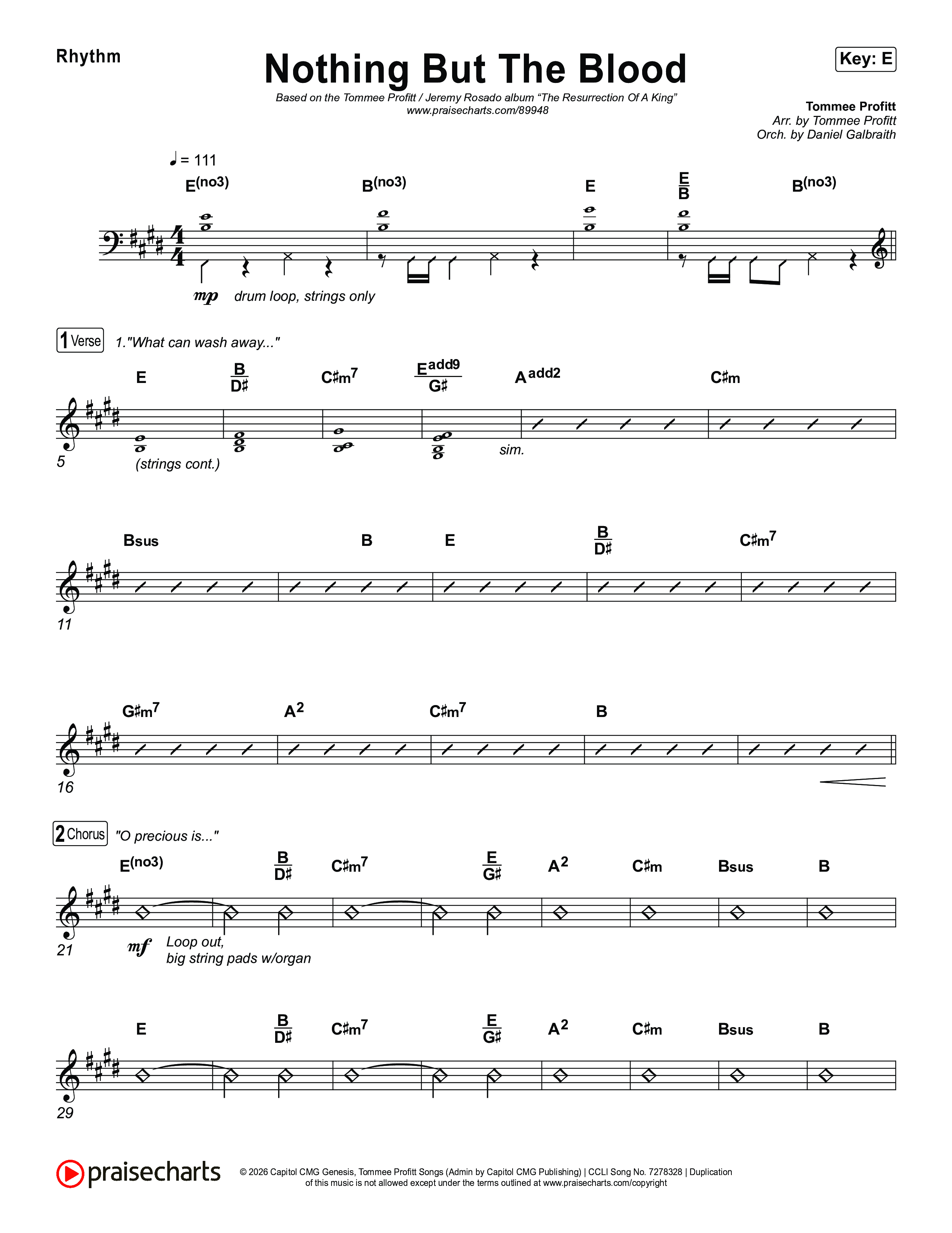 Nothing But The Blood Rhythm Chart (Tommee Profitt / Jeremy Rosado)