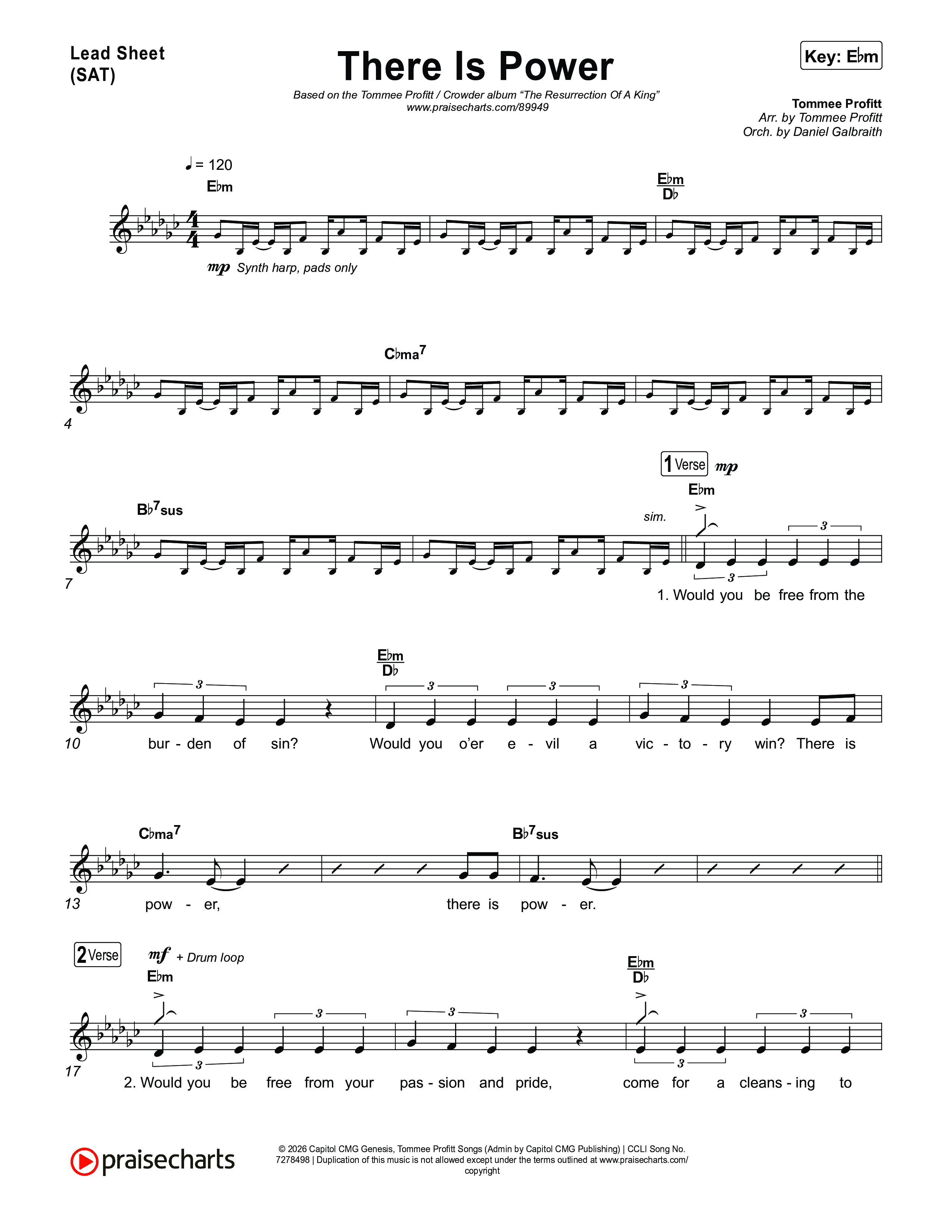 There Is Power Lead Sheet (SAT) (Tommee Profitt / Crowder)