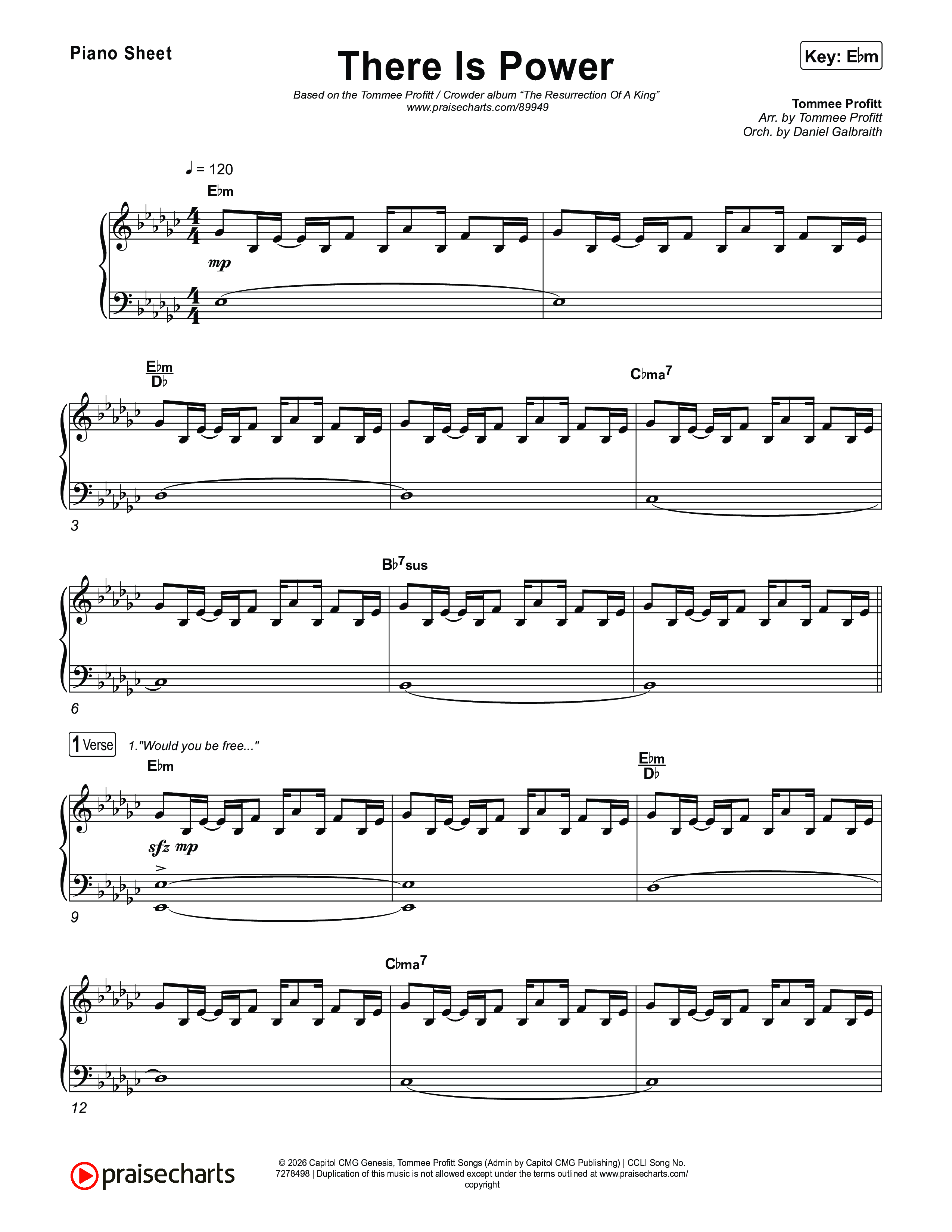 There Is Power Piano Sheet (Tommee Profitt / Crowder)