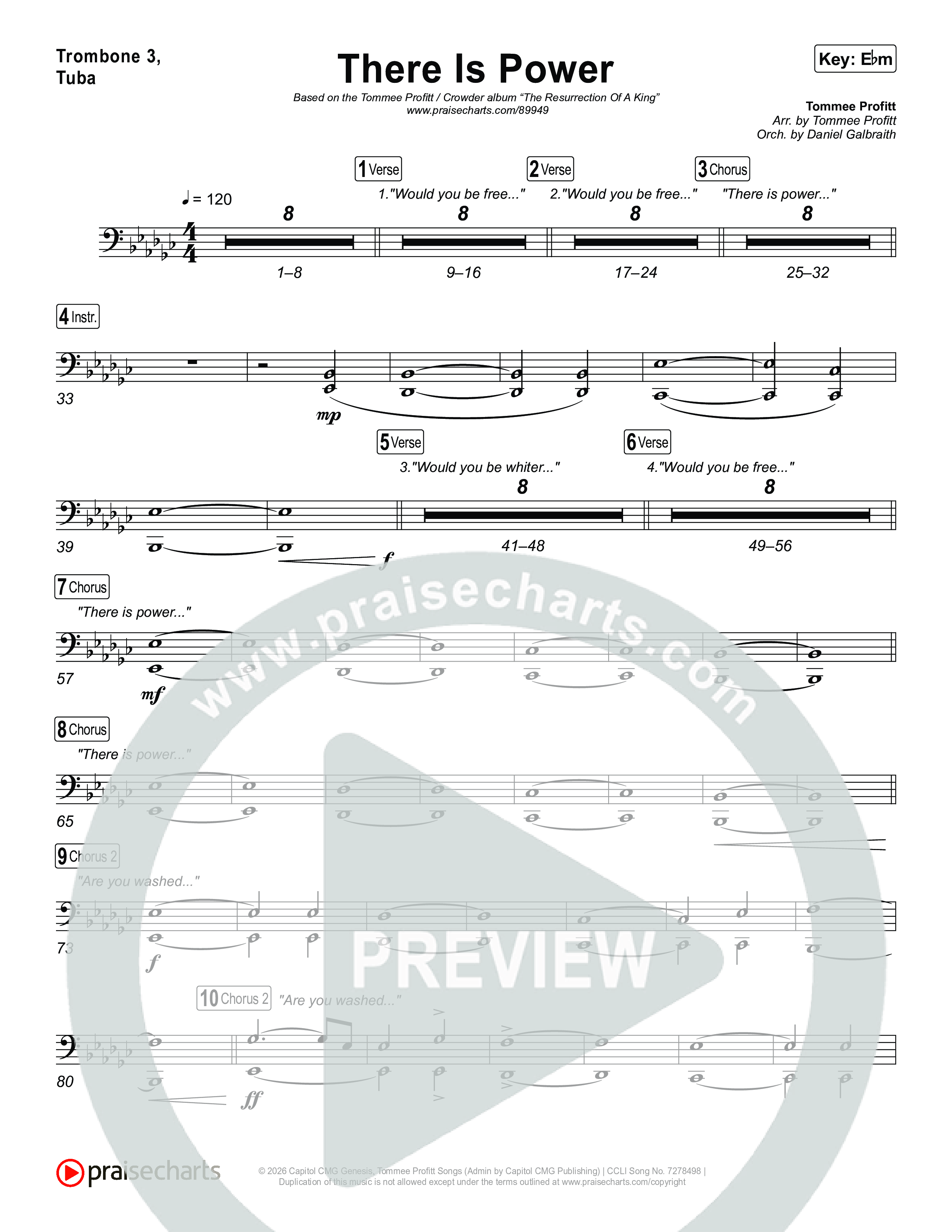 There Is Power Trombone 3/Tuba (Tommee Profitt / Crowder)