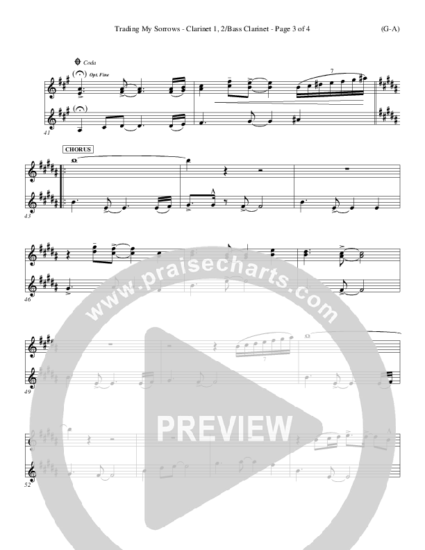 Trading My Sorrows Clarinet 1/2 (Darrell Evans)