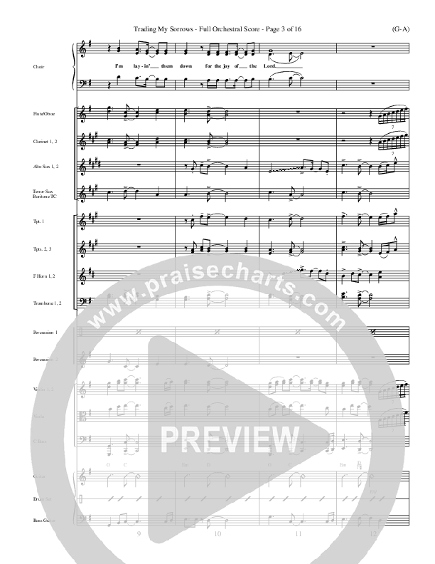 Trading My Sorrows Conductor's Score (Darrell Evans)