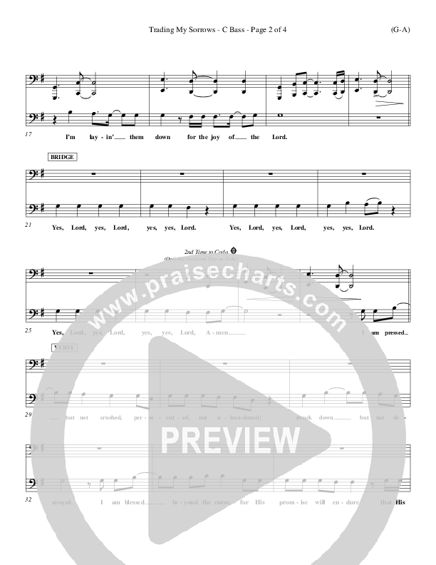 Trading My Sorrows Contrabass (Darrell Evans)