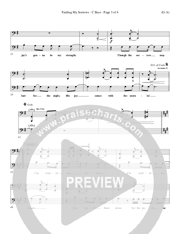 Trading My Sorrows Contrabass (Darrell Evans)