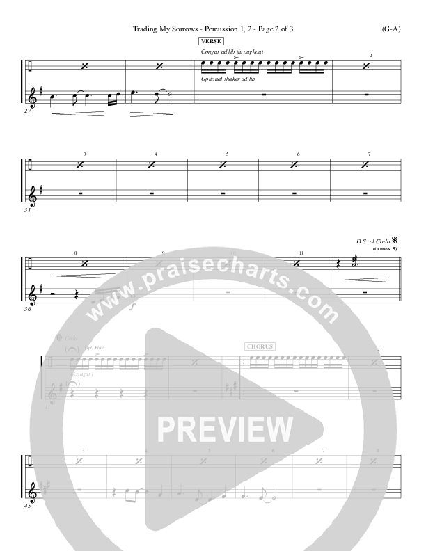 Trading My Sorrows Percussion 1/2 (Darrell Evans)