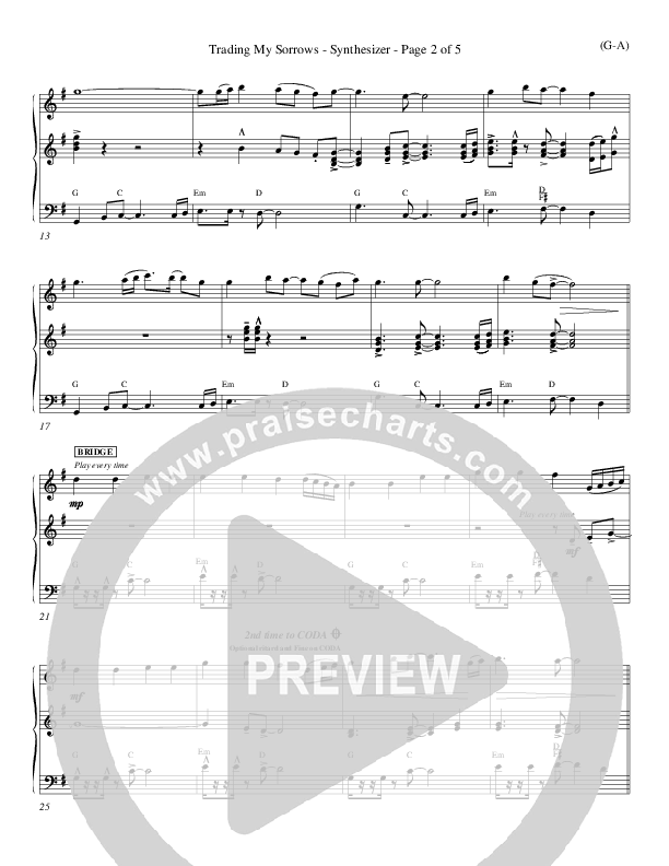 Trading My Sorrows Synth (Darrell Evans)