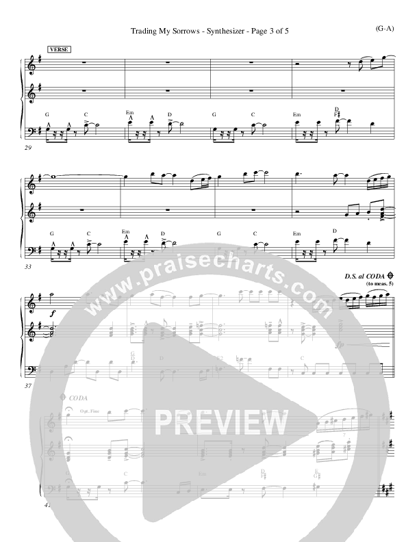 Trading My Sorrows Synth (Darrell Evans)