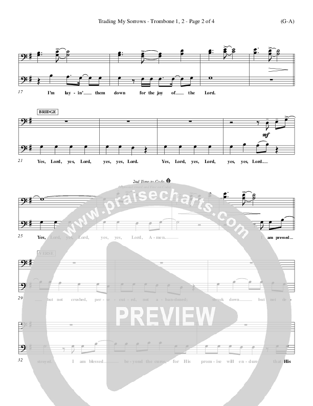 Trading My Sorrows Trombone (Darrell Evans)