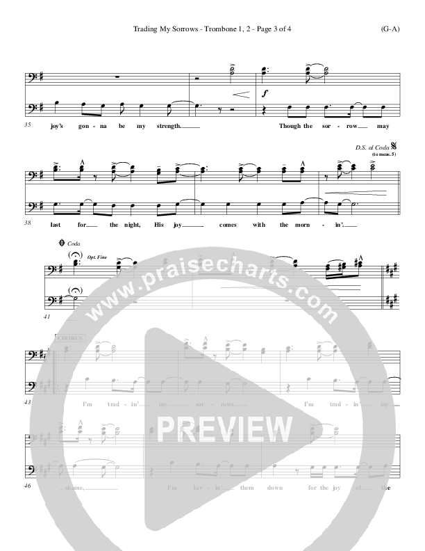 Trading My Sorrows Trombone (Darrell Evans)