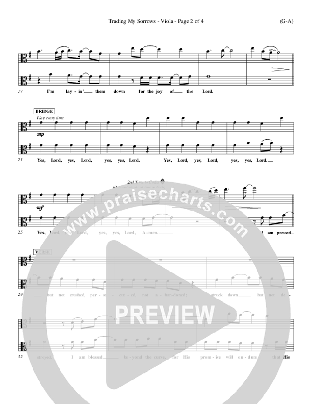 Trading My Sorrows Viola (Darrell Evans)