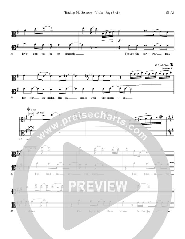 Trading My Sorrows Viola (Darrell Evans)