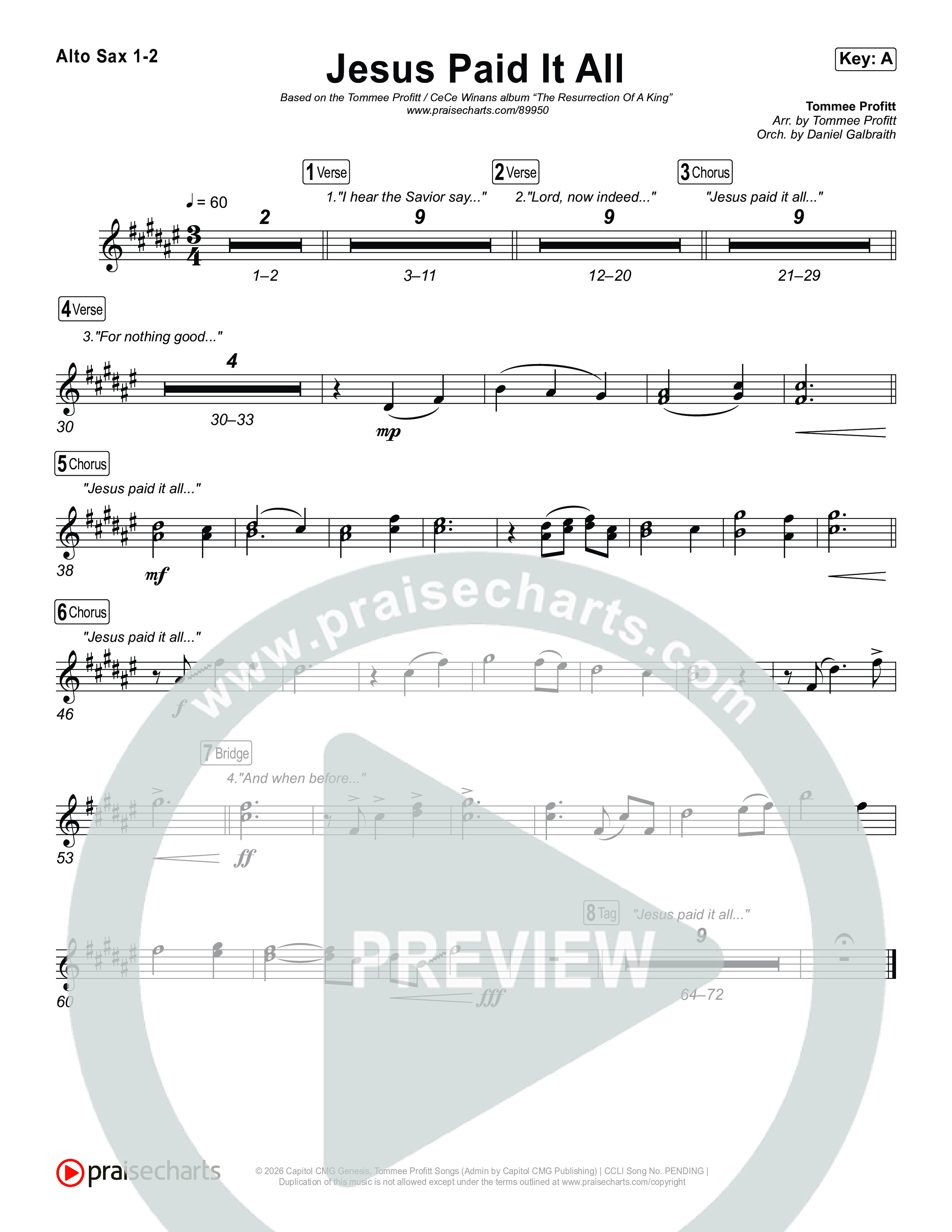 Jesus Paid It All Sax Pack (Tommee Profitt / CeCe Winans)