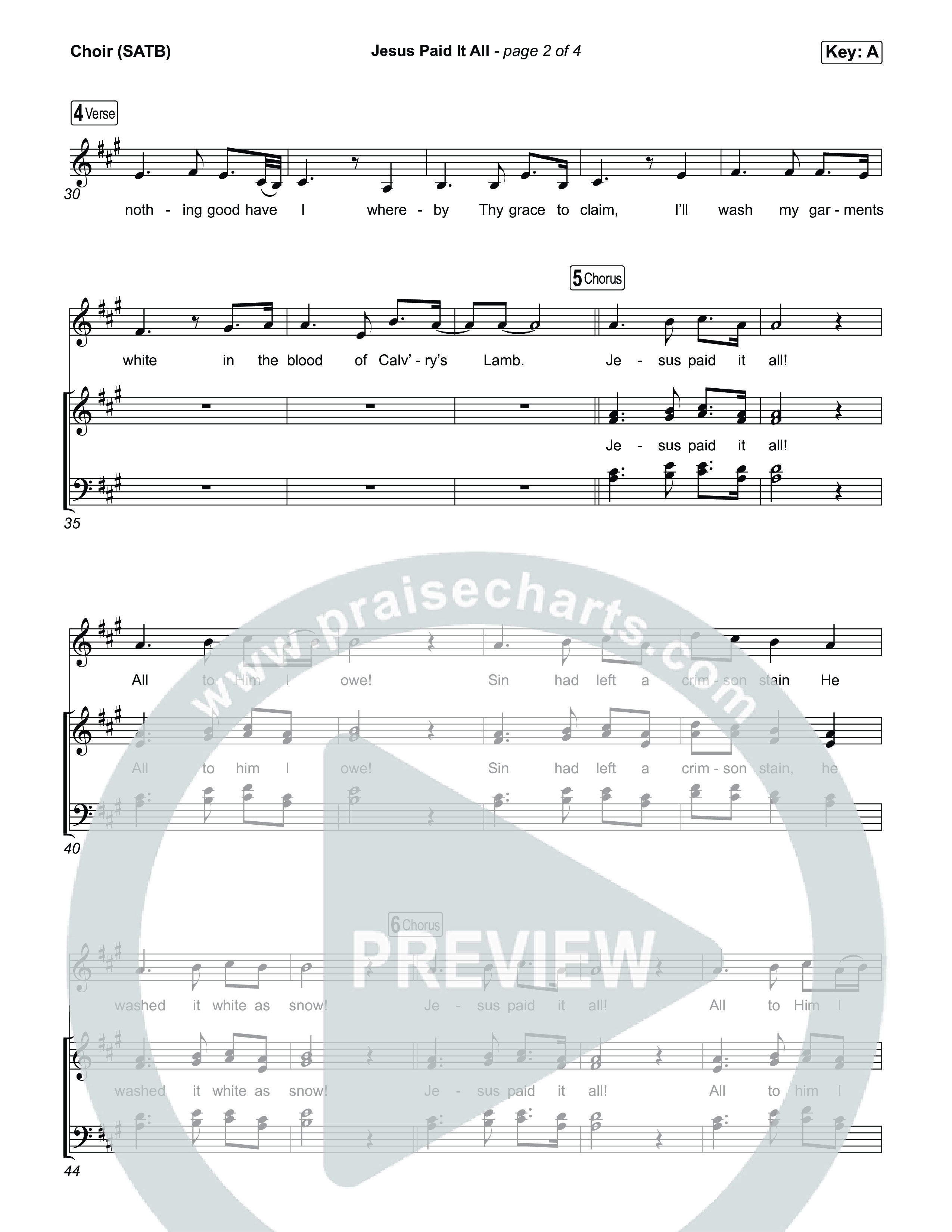 Jesus Paid It All Choir Sheet (SATB) (Tommee Profitt / CeCe Winans)