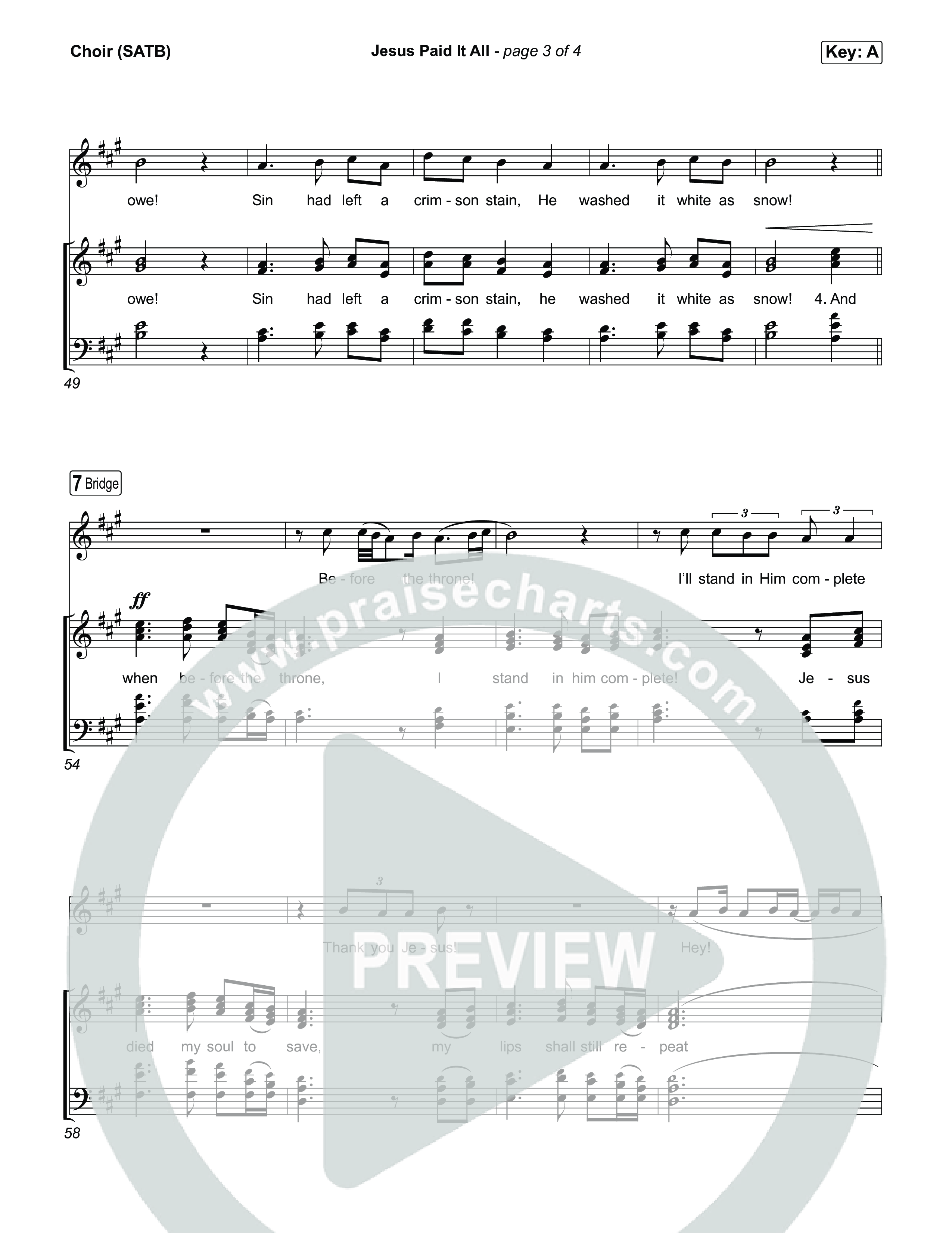 Jesus Paid It All Choir Sheet (SATB) (Tommee Profitt / CeCe Winans)