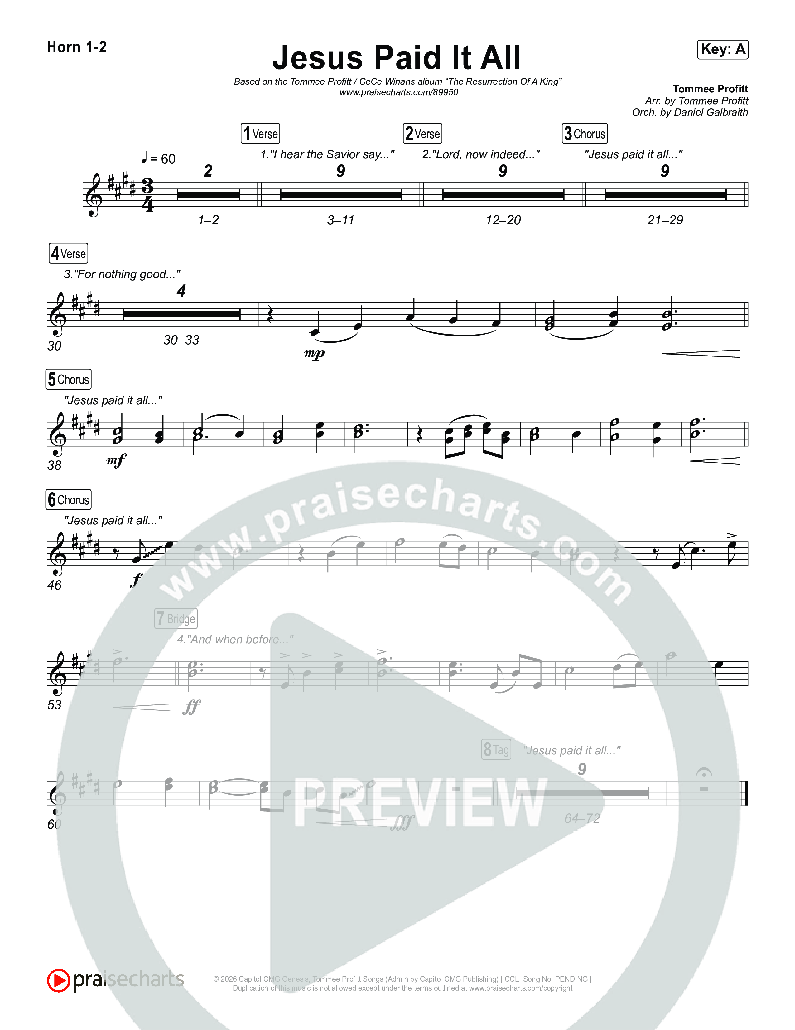 Jesus Paid It All Brass Pack (Tommee Profitt / CeCe Winans)