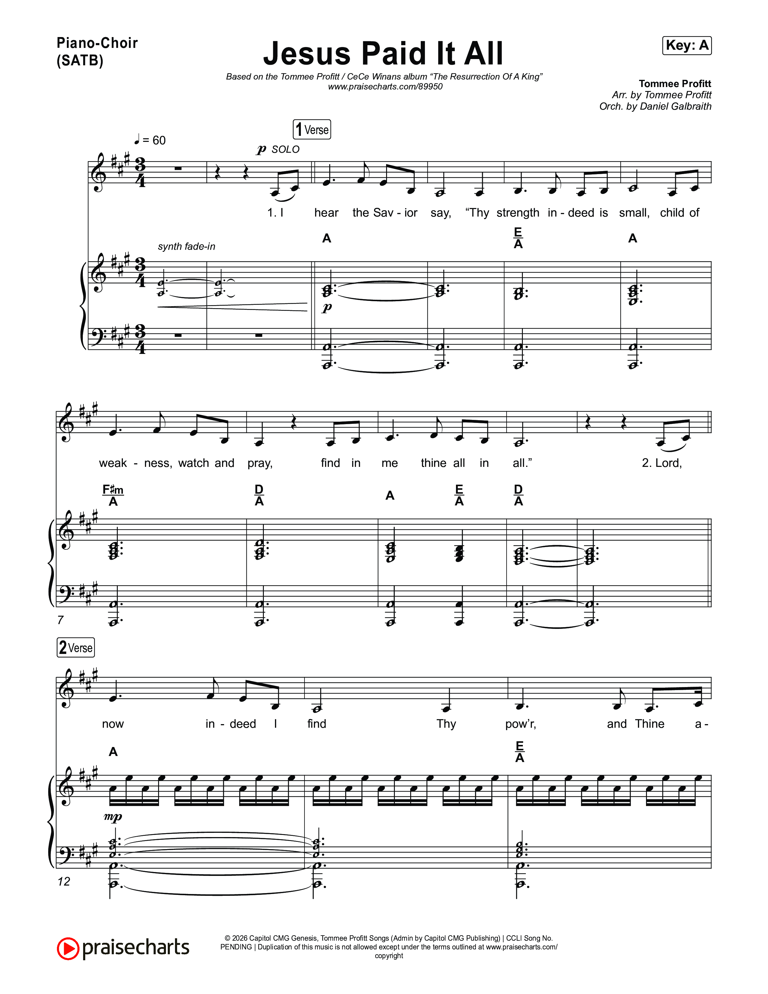 Jesus Paid It All Piano/Vocal (SATB) (Tommee Profitt / CeCe Winans)