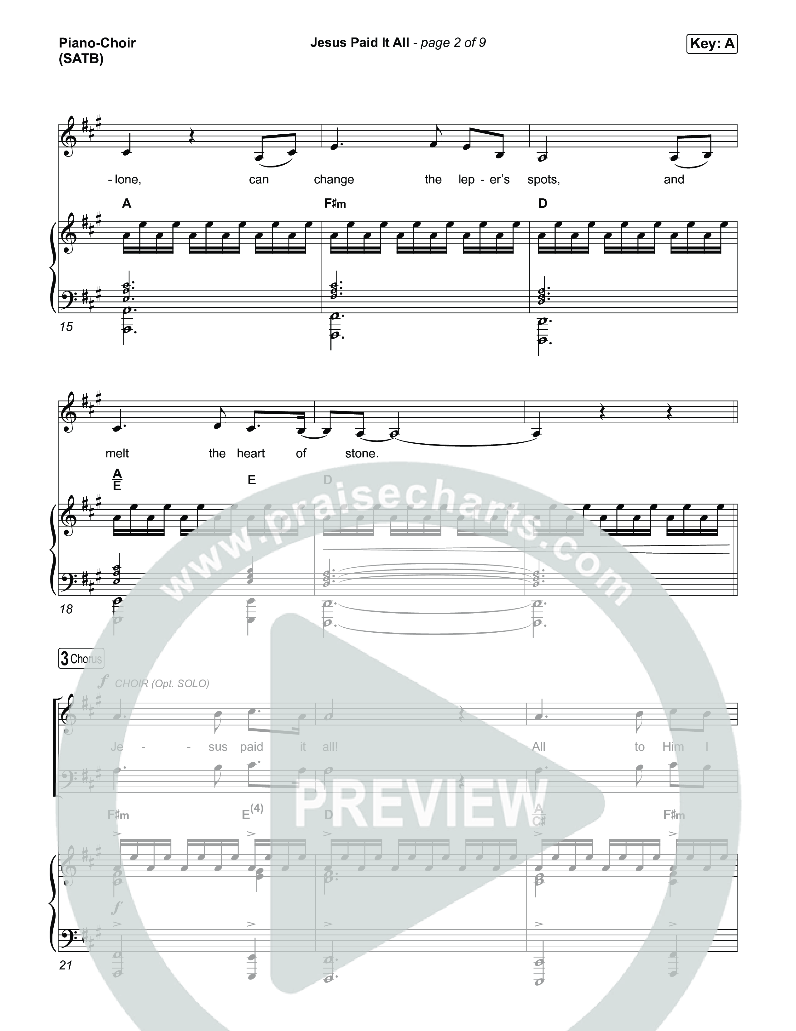 Jesus Paid It All Piano/Vocal (SATB) (Tommee Profitt / CeCe Winans)