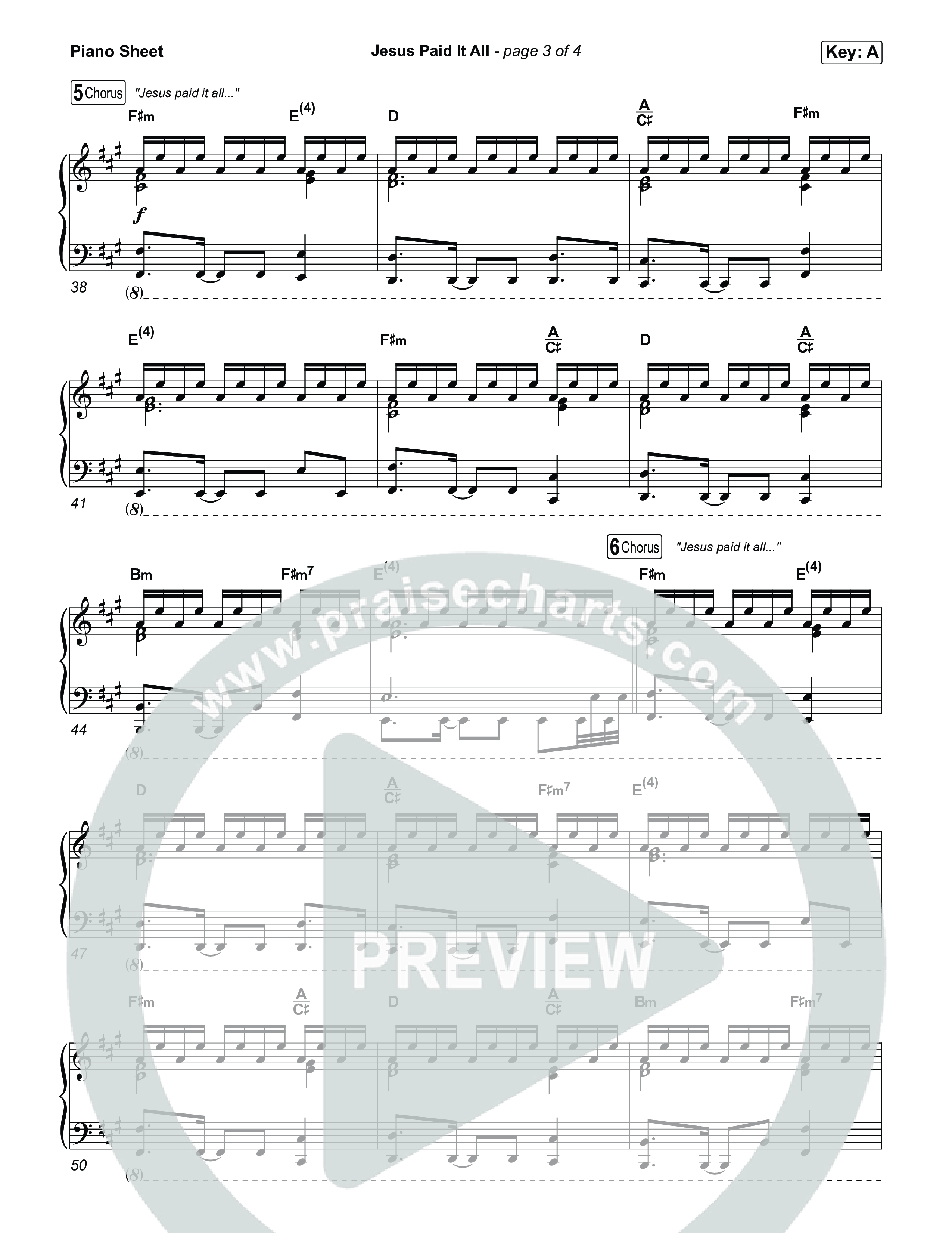 Jesus Paid It All Piano Sheet (Tommee Profitt / CeCe Winans)