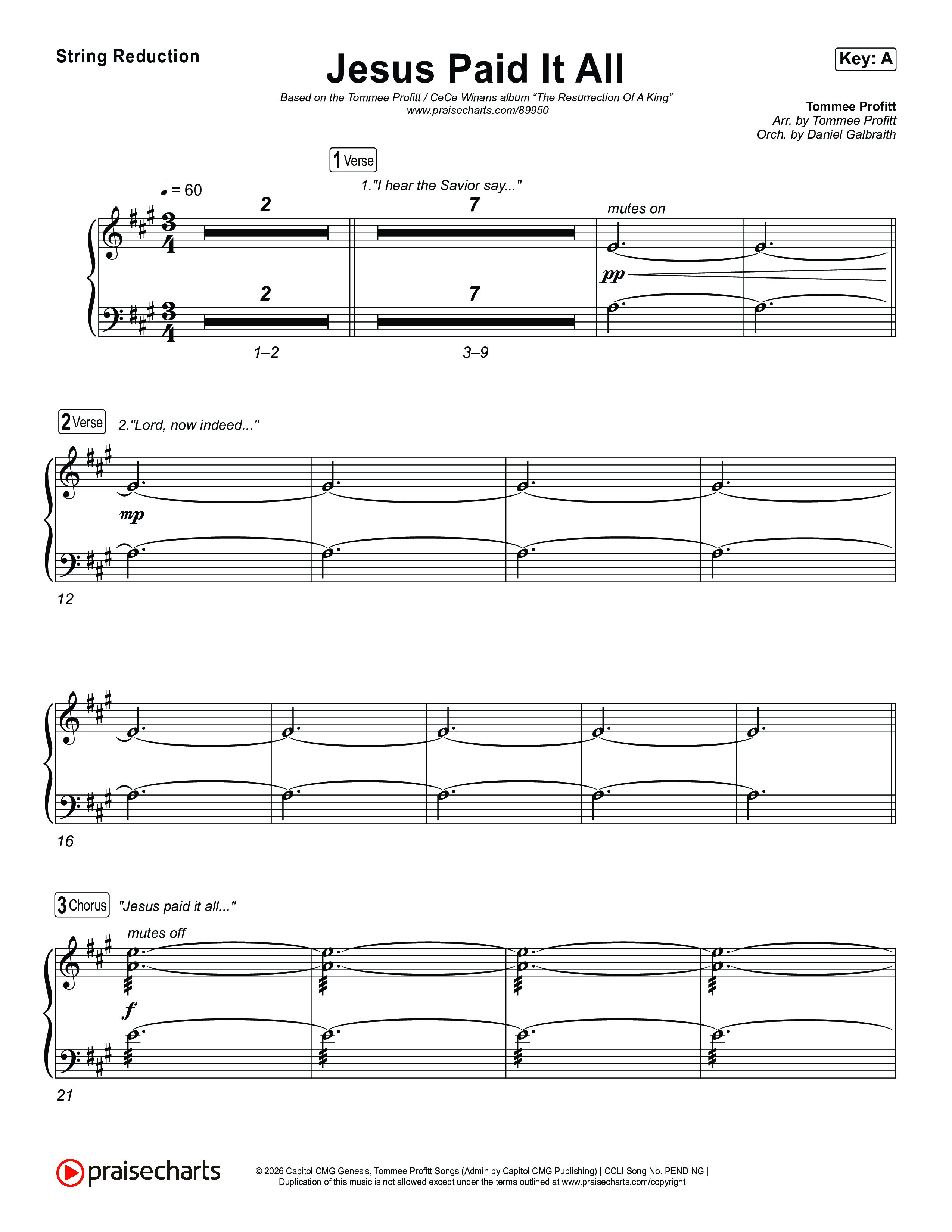 Jesus Paid It All String Reduction (Tommee Profitt / CeCe Winans)