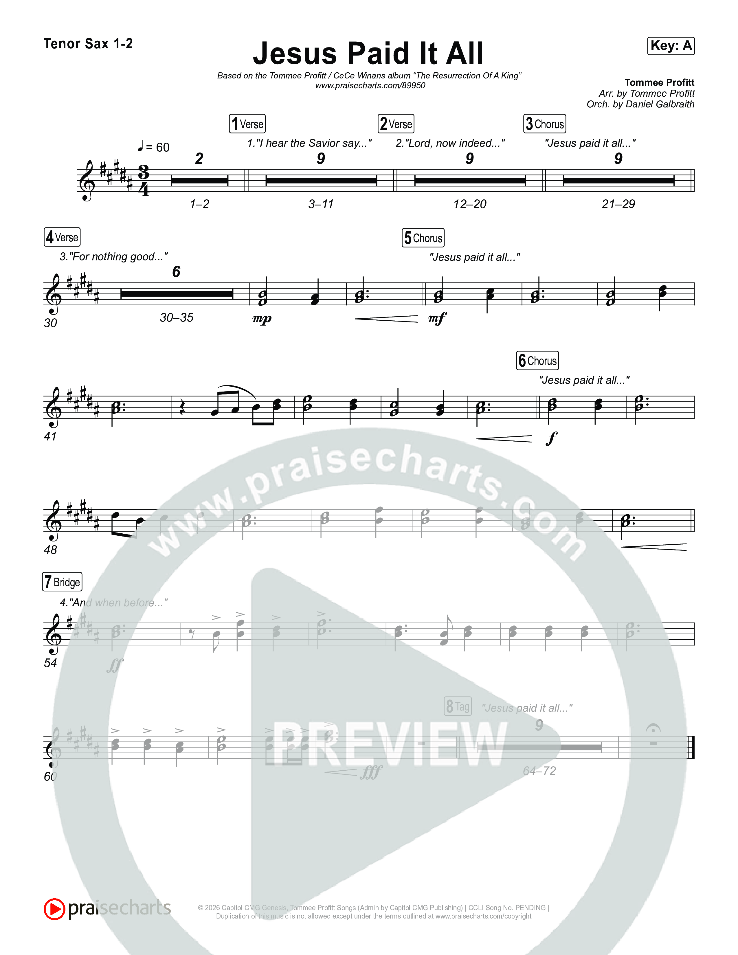 Jesus Paid It All Sax Pack (Tommee Profitt / CeCe Winans)