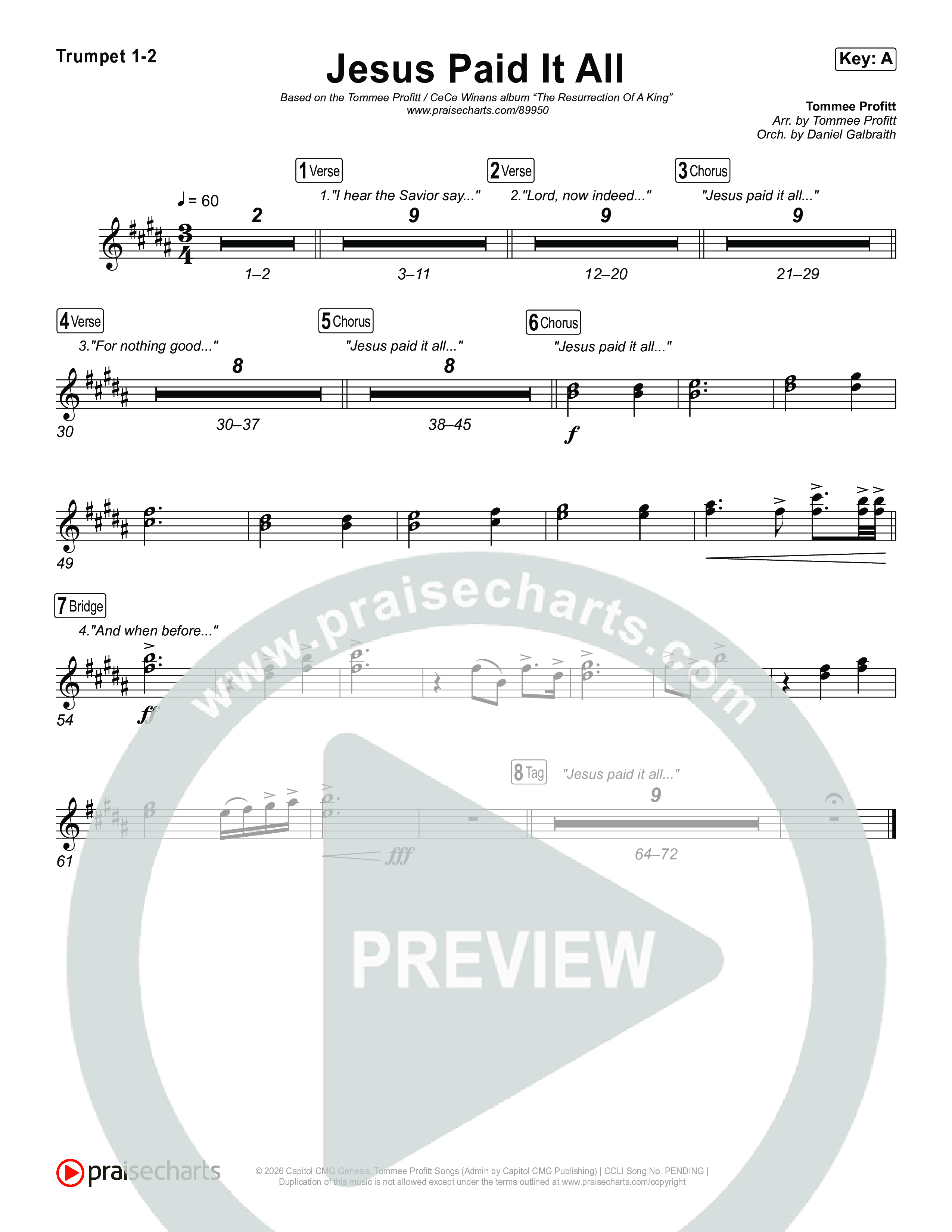 Jesus Paid It All Brass Pack (Tommee Profitt / CeCe Winans)