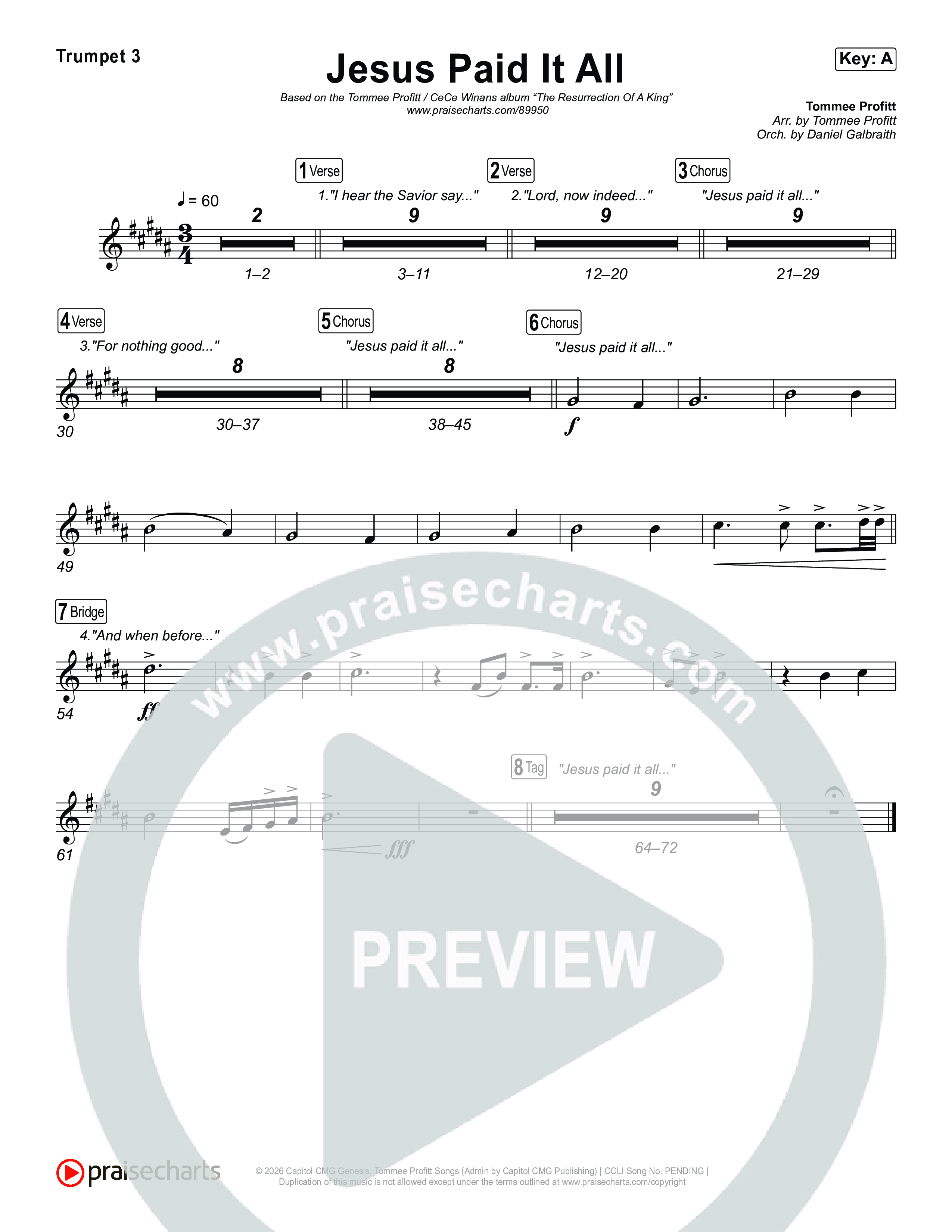 Jesus Paid It All Brass Pack (Tommee Profitt / CeCe Winans)