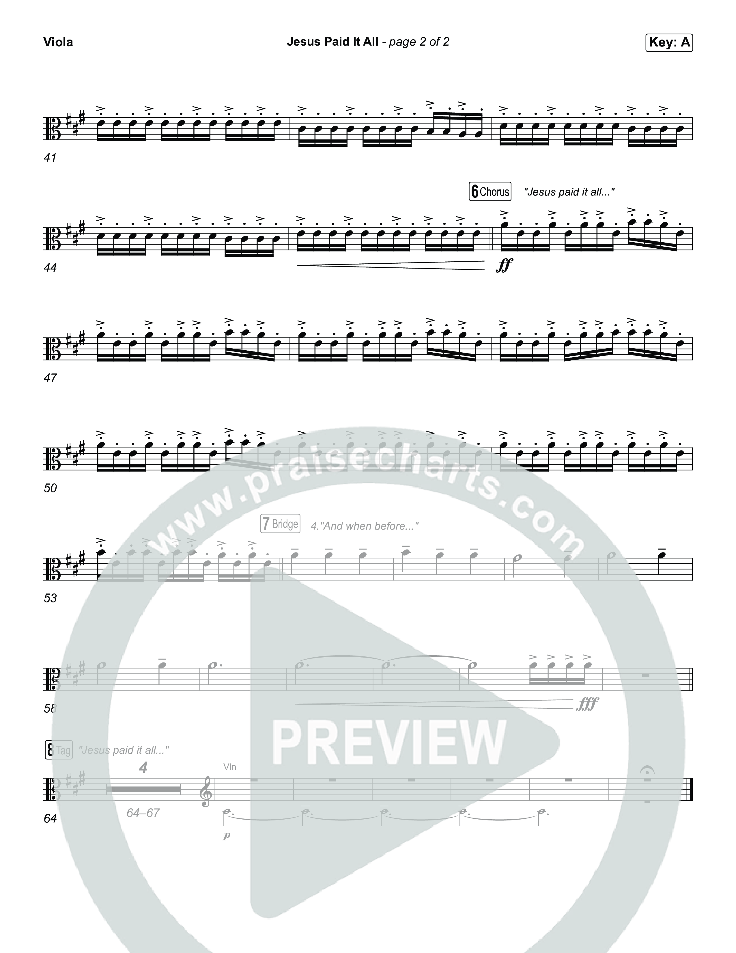 Jesus Paid It All Viola (Tommee Profitt / CeCe Winans)