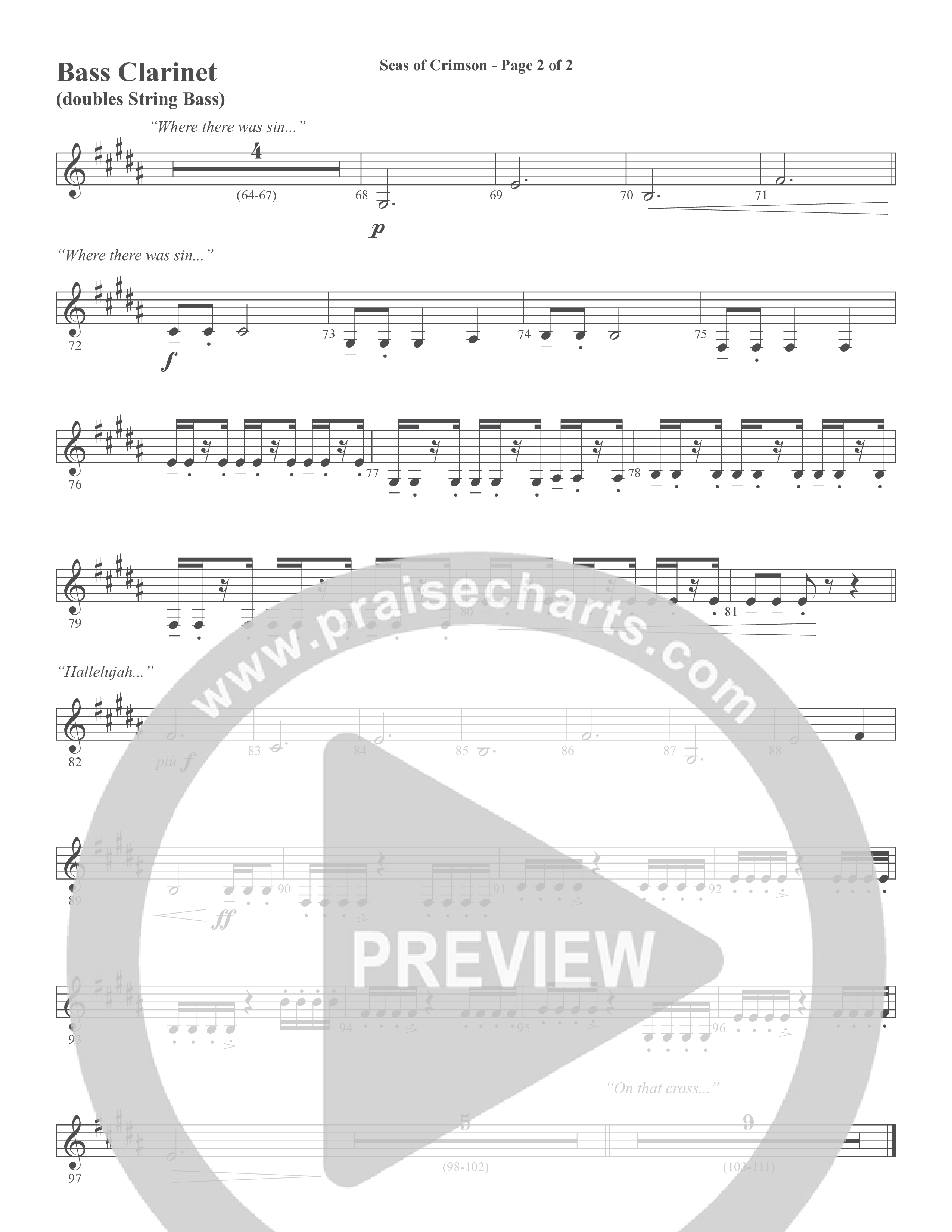 Seas Of Crimson (Choral Anthem SATB) Bass Clarinet (Word Music Choral / Arr. Joshua Spacht)