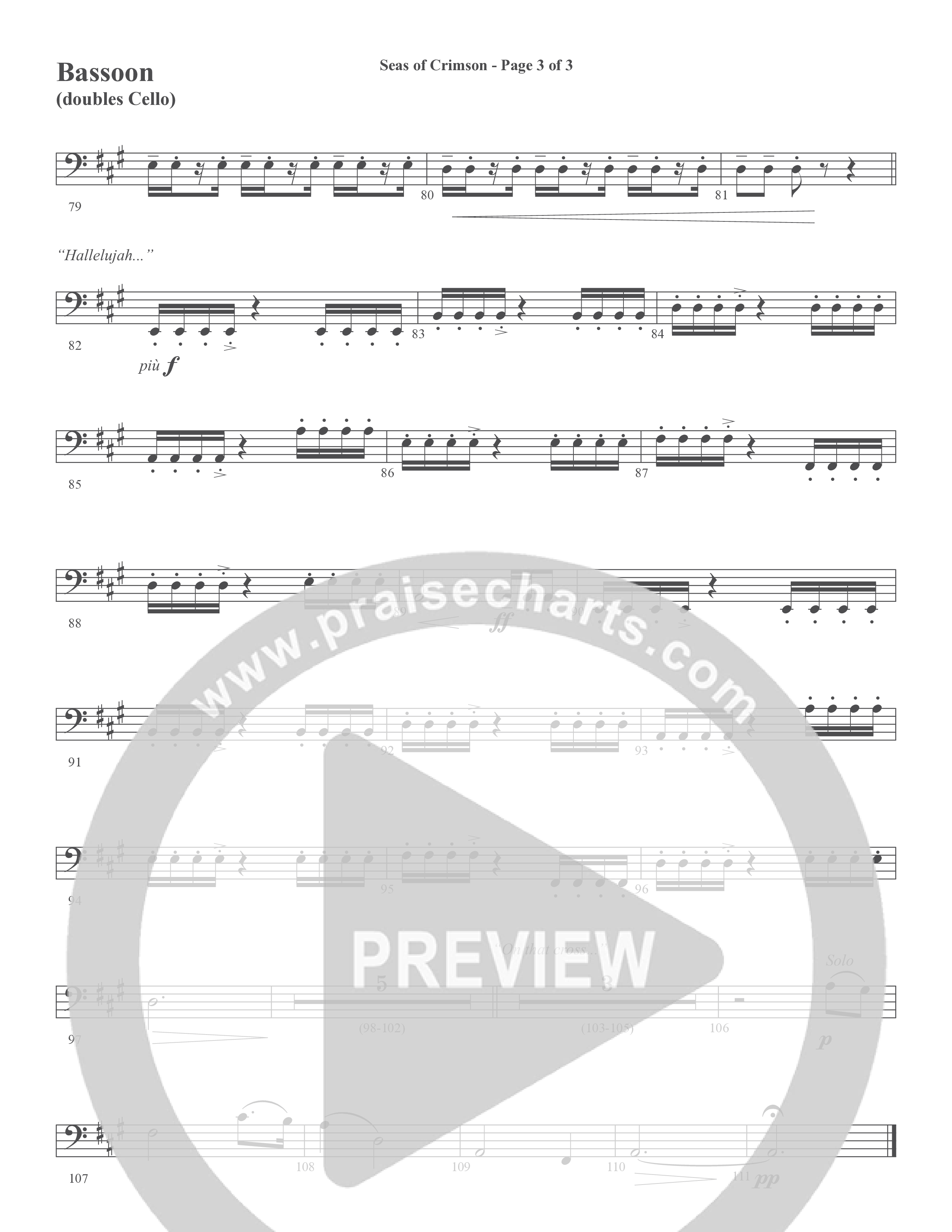 Seas Of Crimson (Choral Anthem SATB) Bassoon (Word Music Choral / Arr. Joshua Spacht)