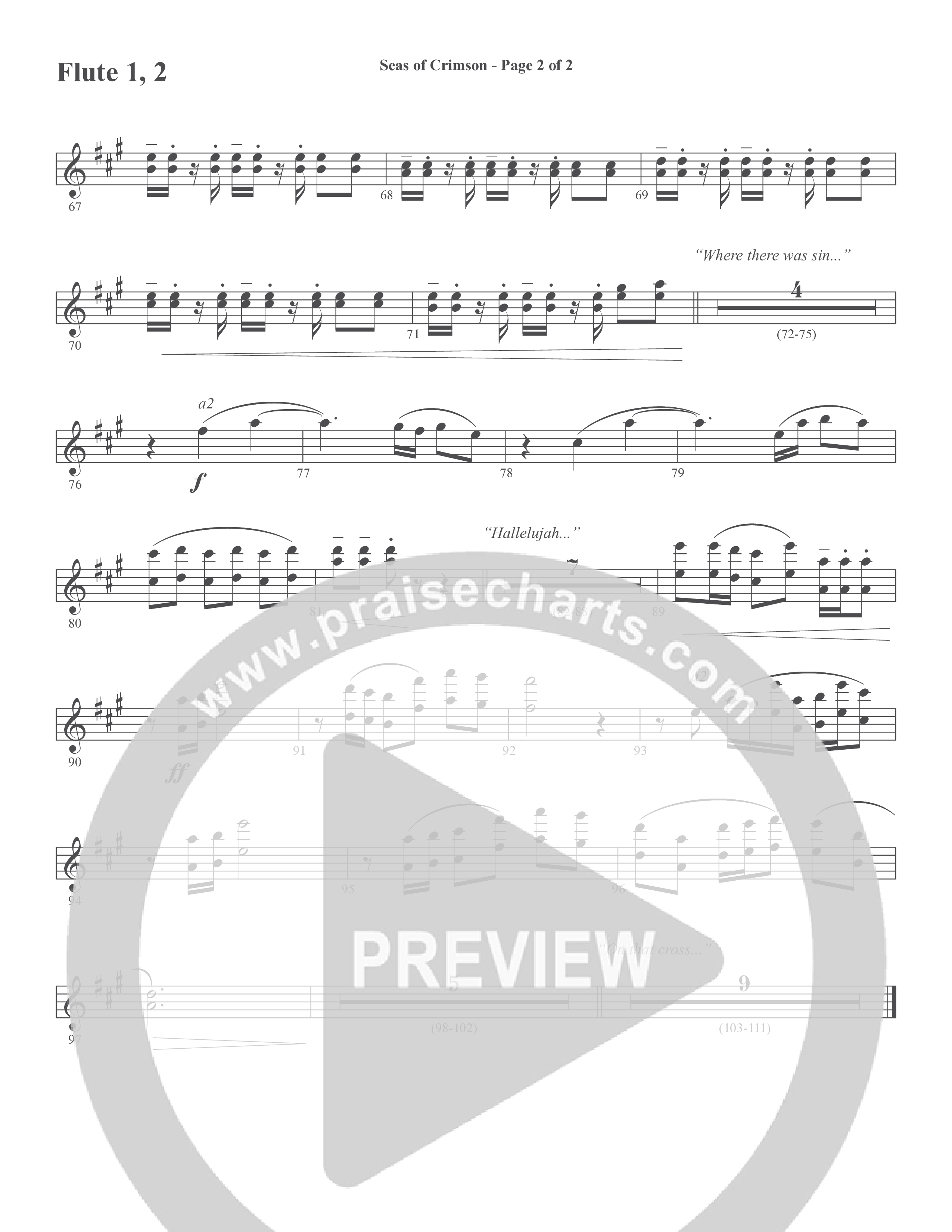 Seas Of Crimson (Choral Anthem SATB) Flute 1/2 (Word Music Choral / Arr. Joshua Spacht)