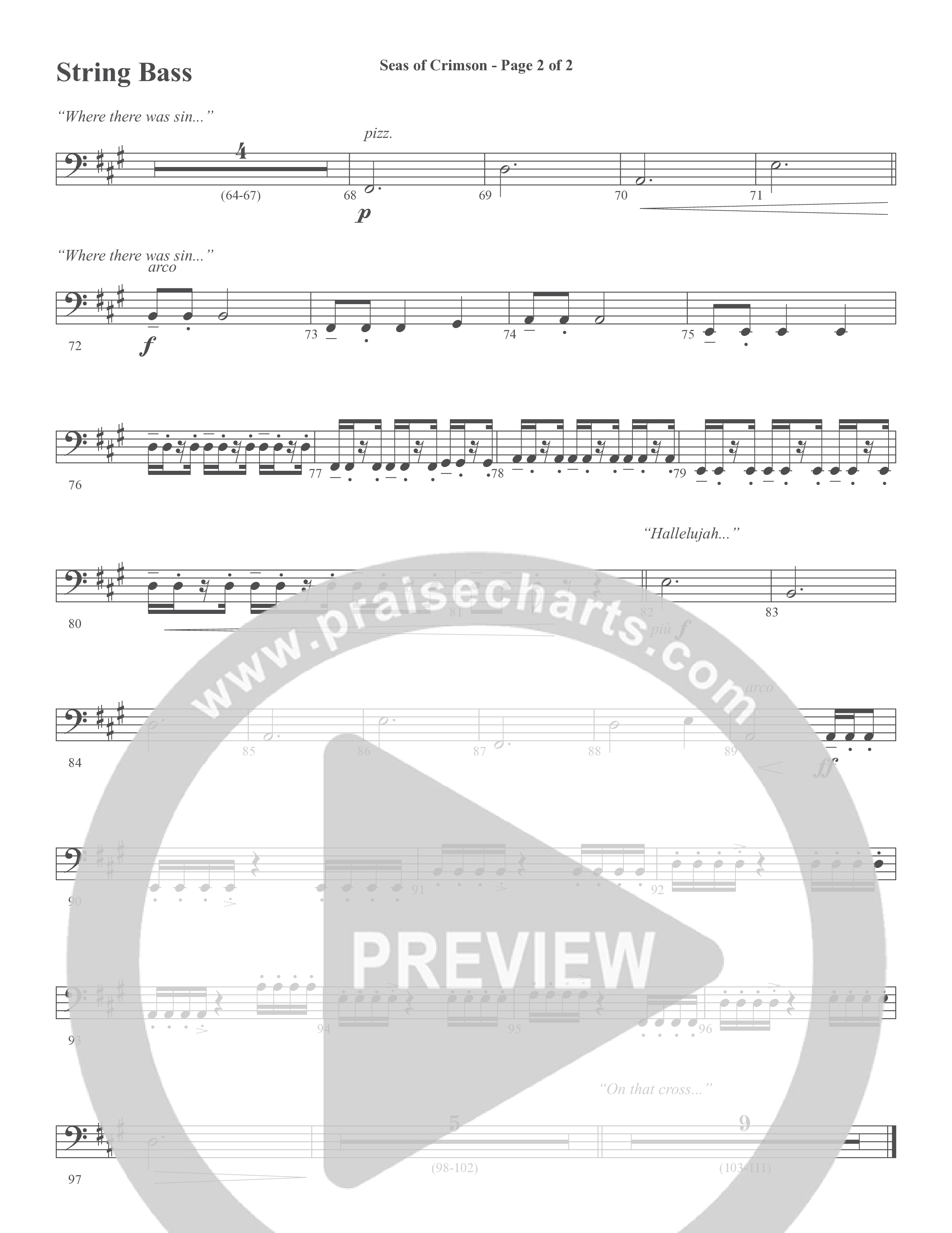 Seas Of Crimson (Choral Anthem SATB) String Bass (Word Music Choral / Arr. Joshua Spacht)