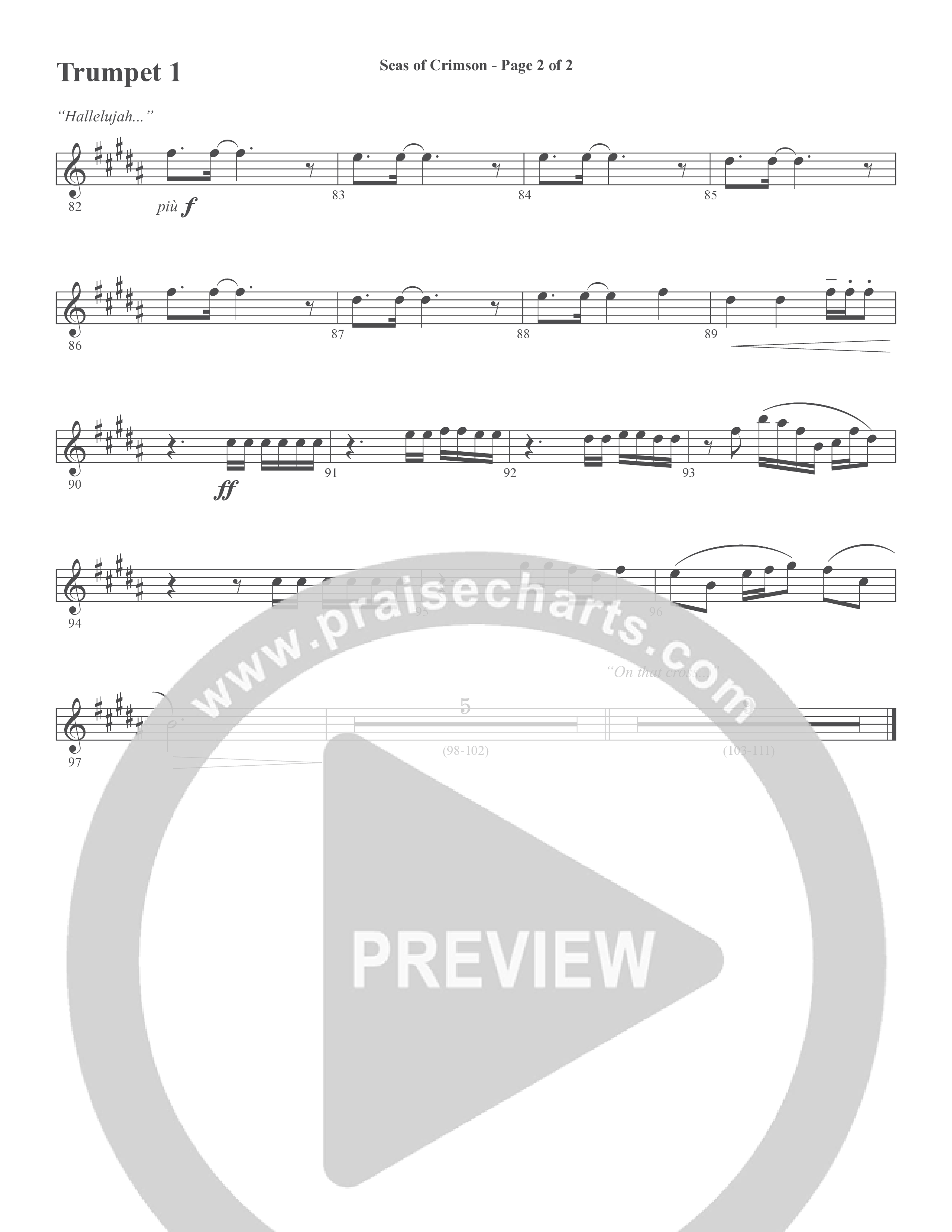 Seas Of Crimson (Choral Anthem SATB) Trumpet (Word Music Choral / Arr. Joshua Spacht)