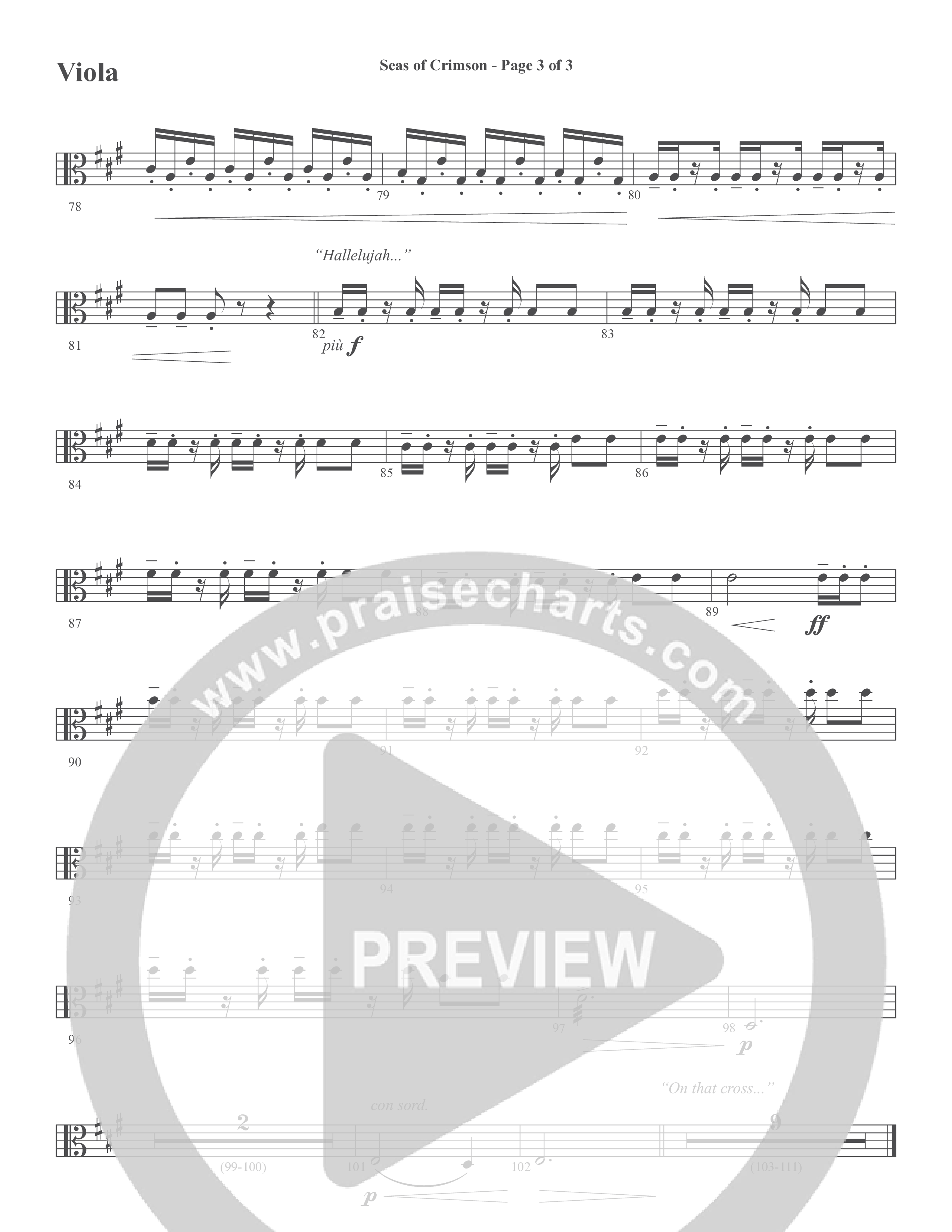Seas Of Crimson (Choral Anthem SATB) Viola (Word Music Choral / Arr. Joshua Spacht)